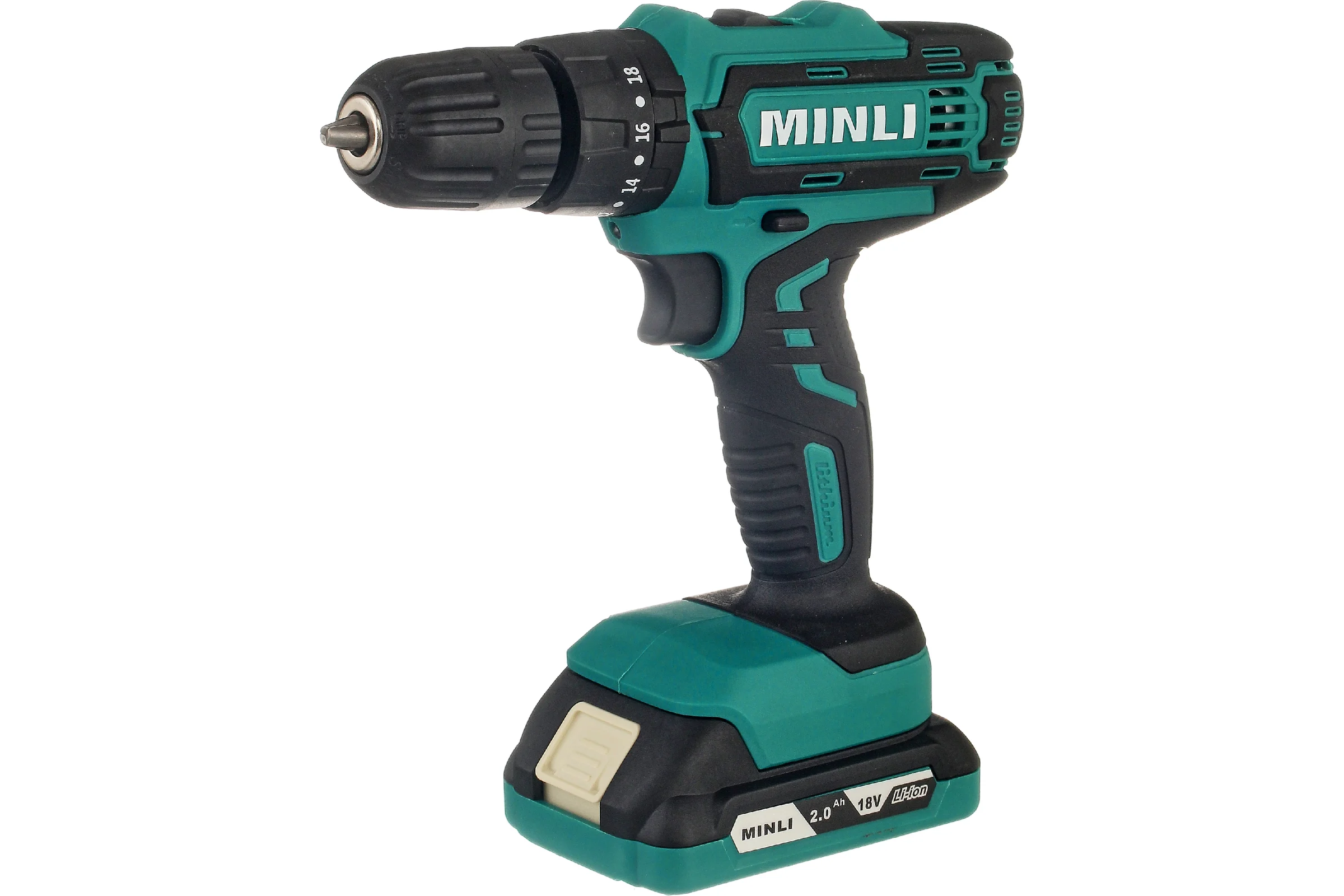 Аккумуляторная ударная дрель-шуруповерт MINLI 10mm 25N.m Li-ion 18Vx2 DC103.3-2.0A