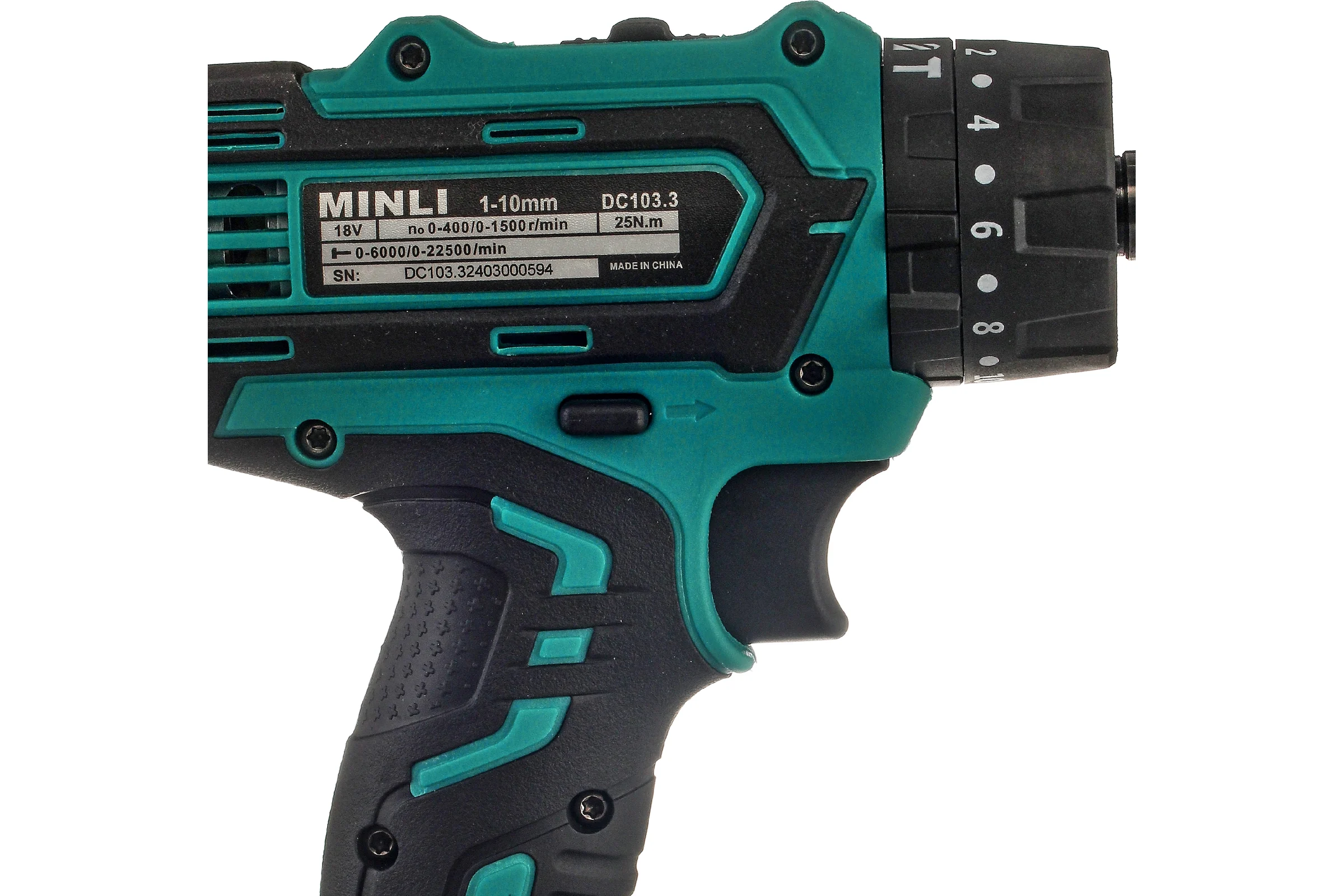 Аккумуляторная ударная дрель-шуруповерт MINLI 10mm 25N.m Li-ion 18Vx2 DC103.3-2.0A
