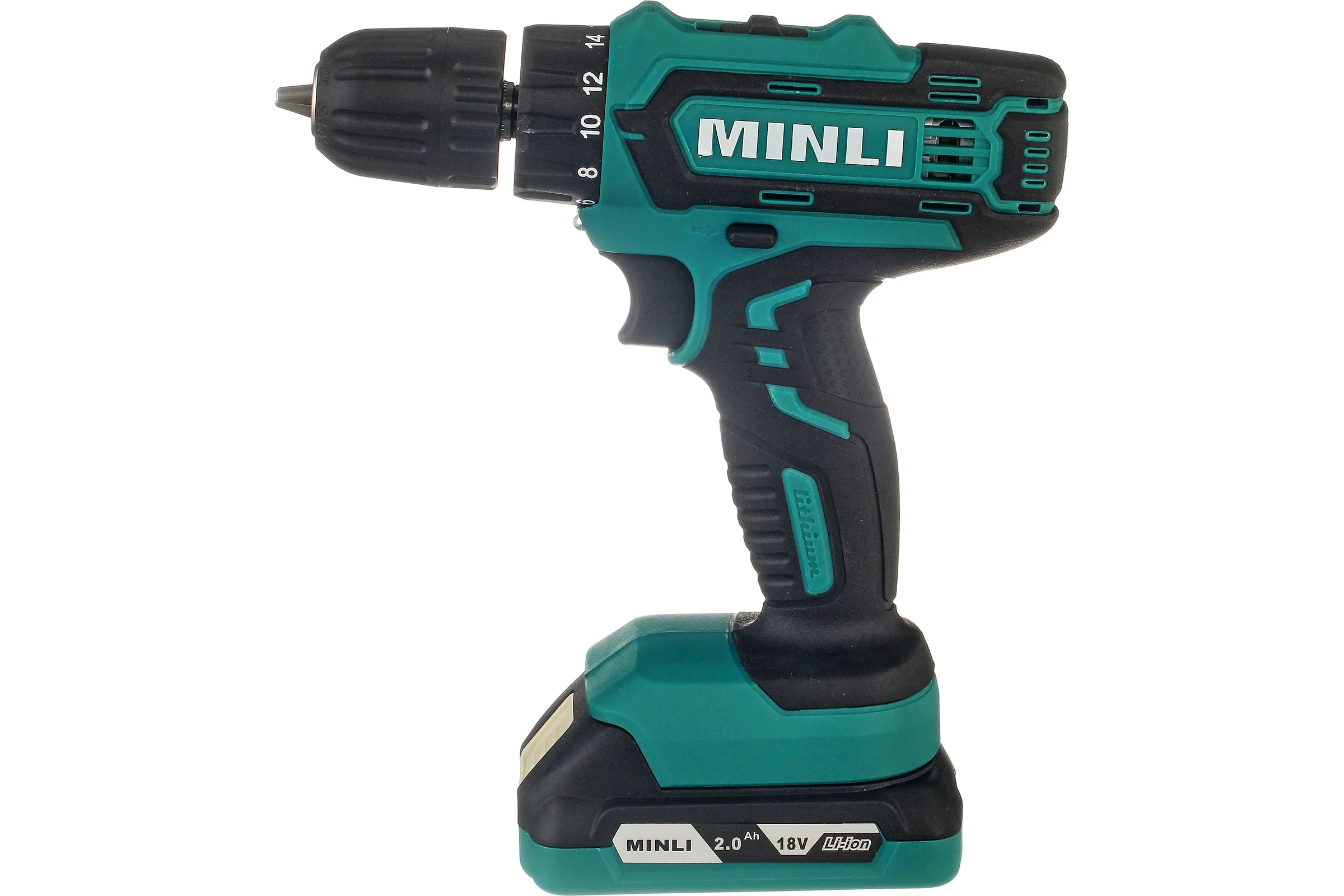 Аккумуляторная ударная дрель-шуруповерт MINLI 10mm 25N.m Li-ion 18Vx2 DC103.3-2.0A