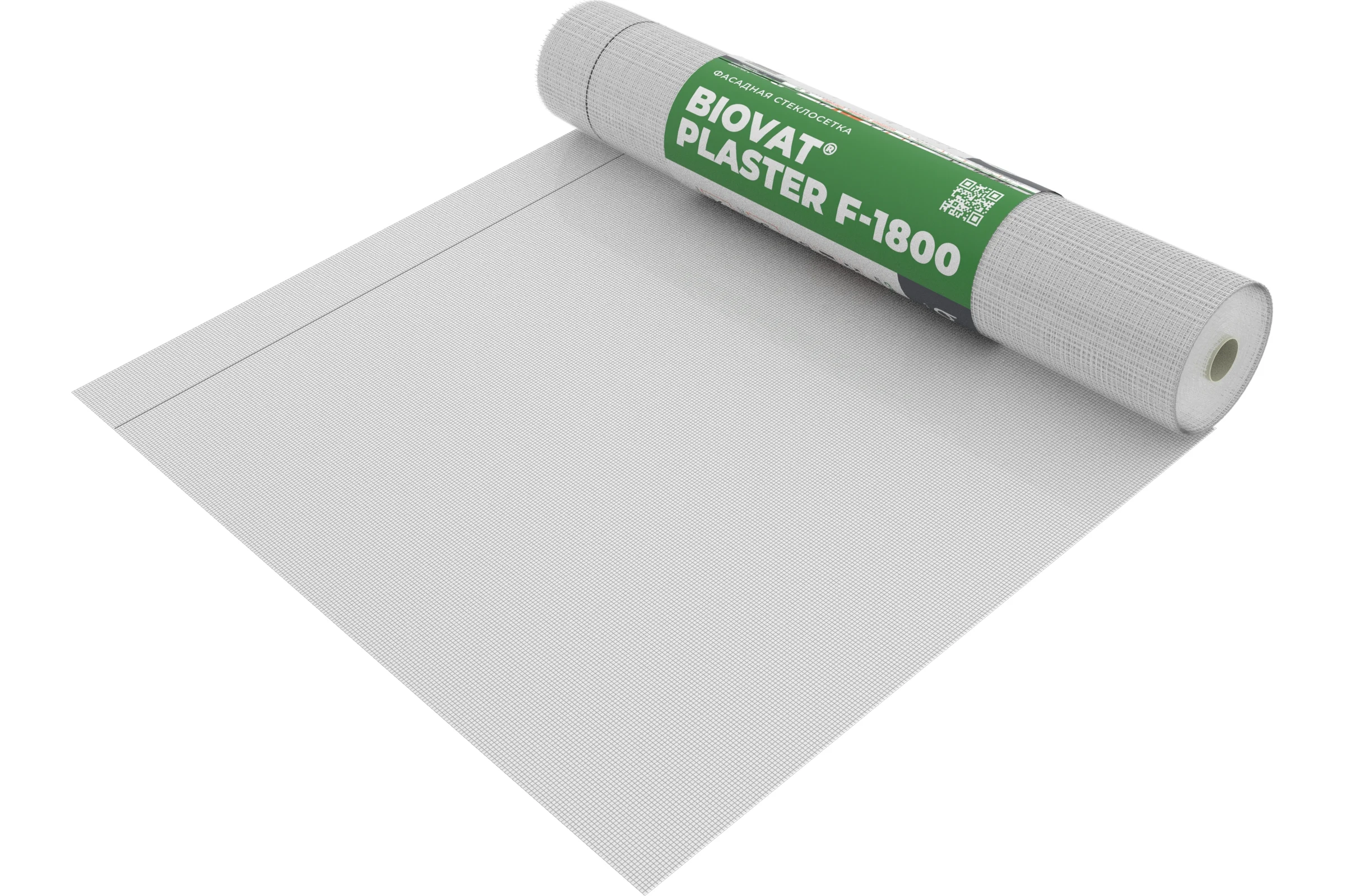 Сетка стеклотканевая фасадная BIOVAT ® PLASTER F-1800 4.5x4.5 мм, 160 г/м2, 1x50 м BV045