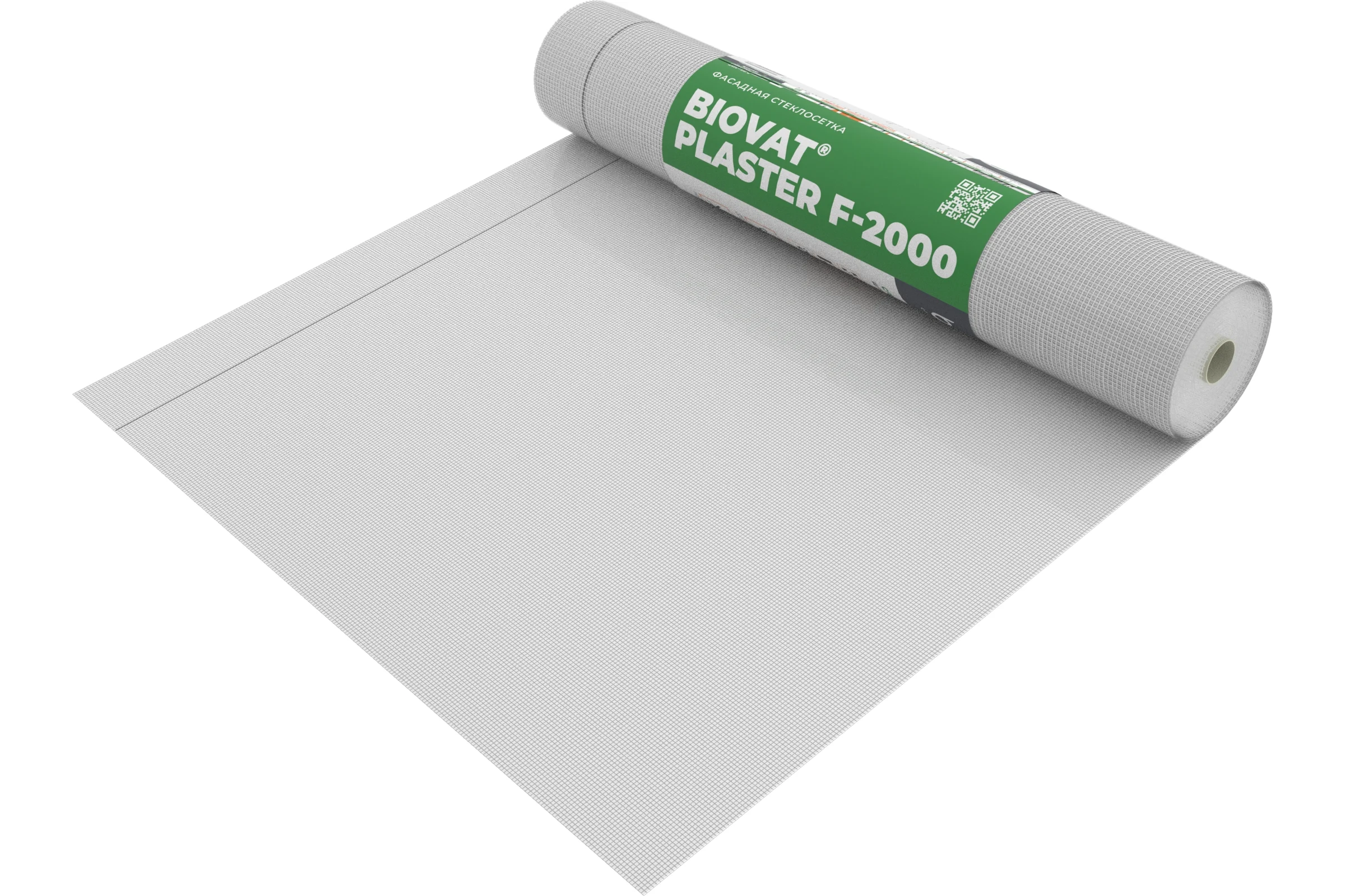 Сетка стеклотканевая фасадная BIOVAT ® PLASTER F-2000 4.0x4.0 мм, 165 г/м2, 1x50 м BV046