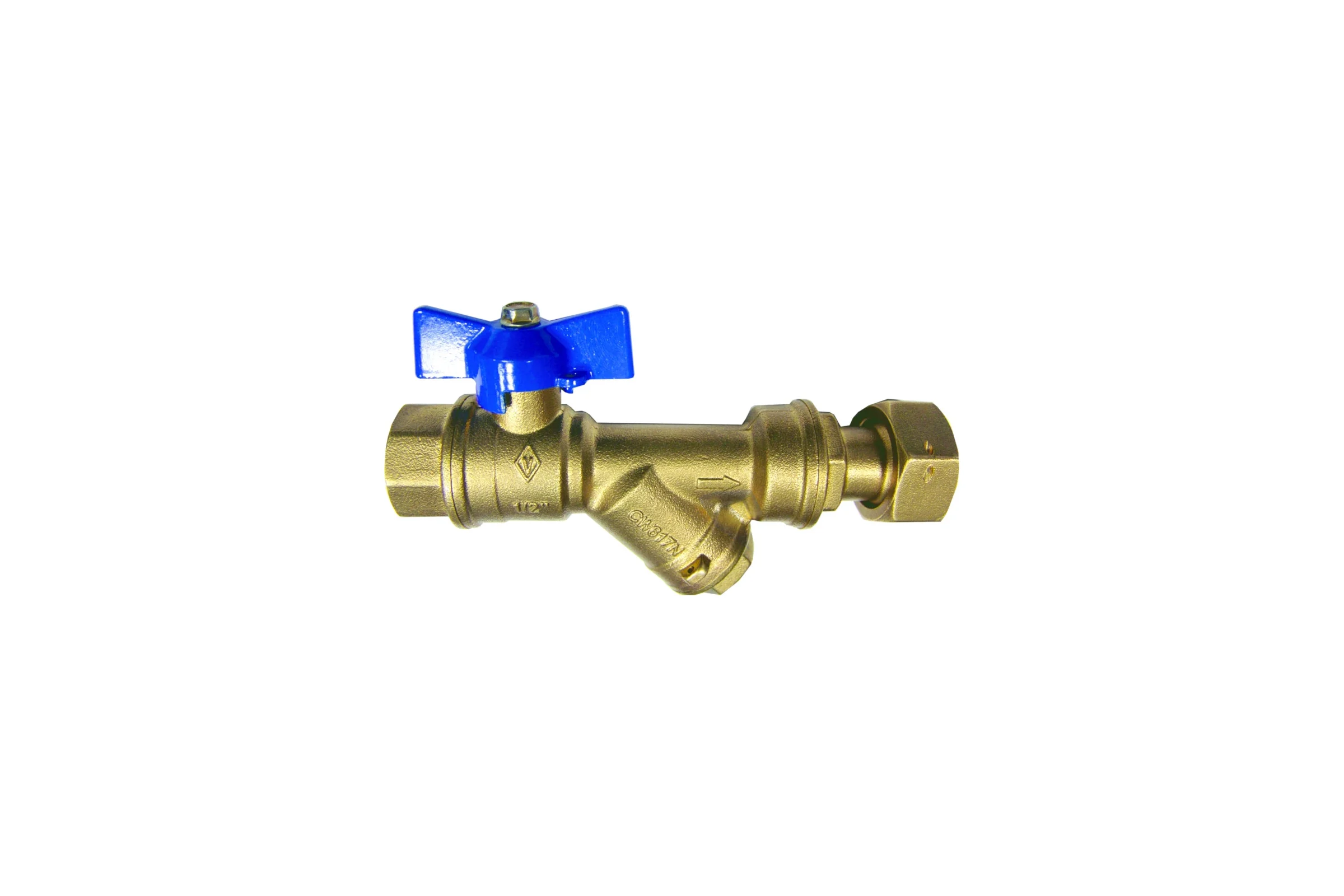 Kран шаровой для воды Bugatti с фильтром DN15 Rp1/2" x G3/4" PN20 арт.5501 05501026