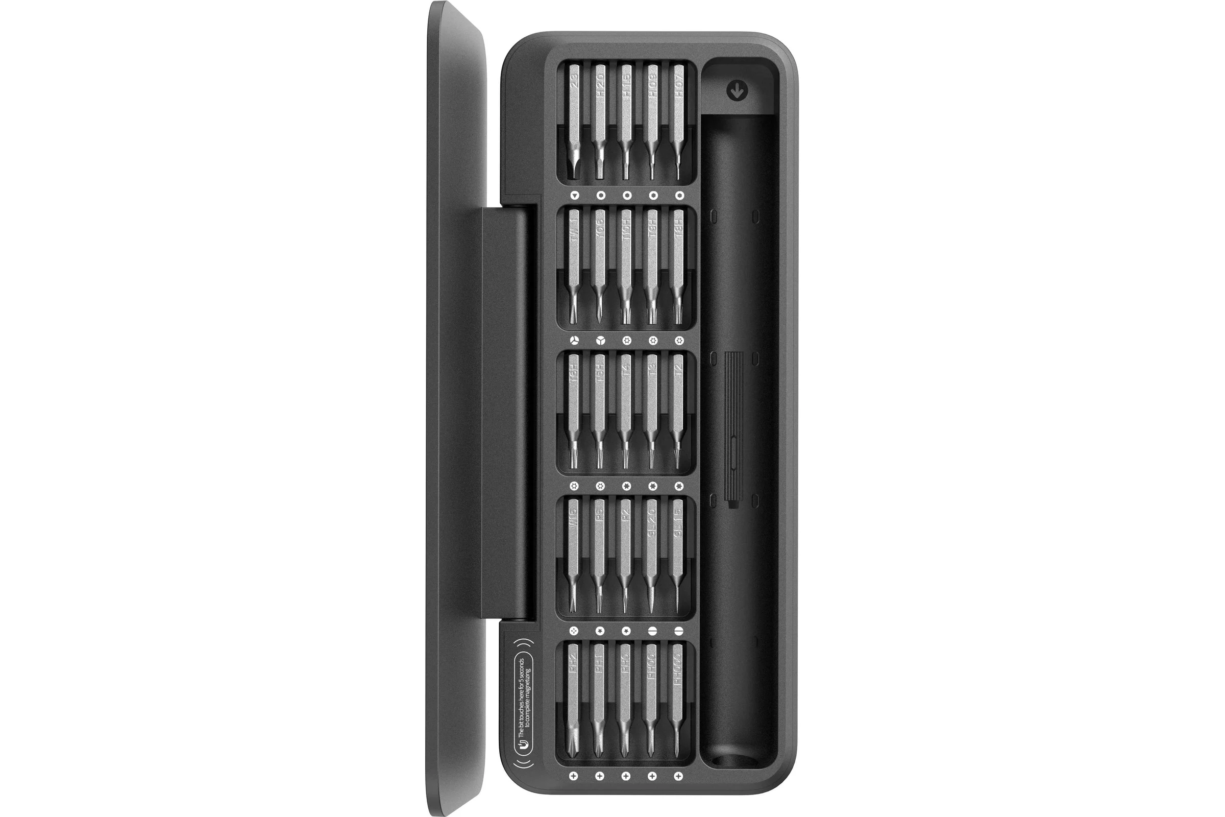 Аккумуляторная отвёртка с набором бит HOTO Precision Screwdriver ADV (серый, QWLSA001) HFE0013GL