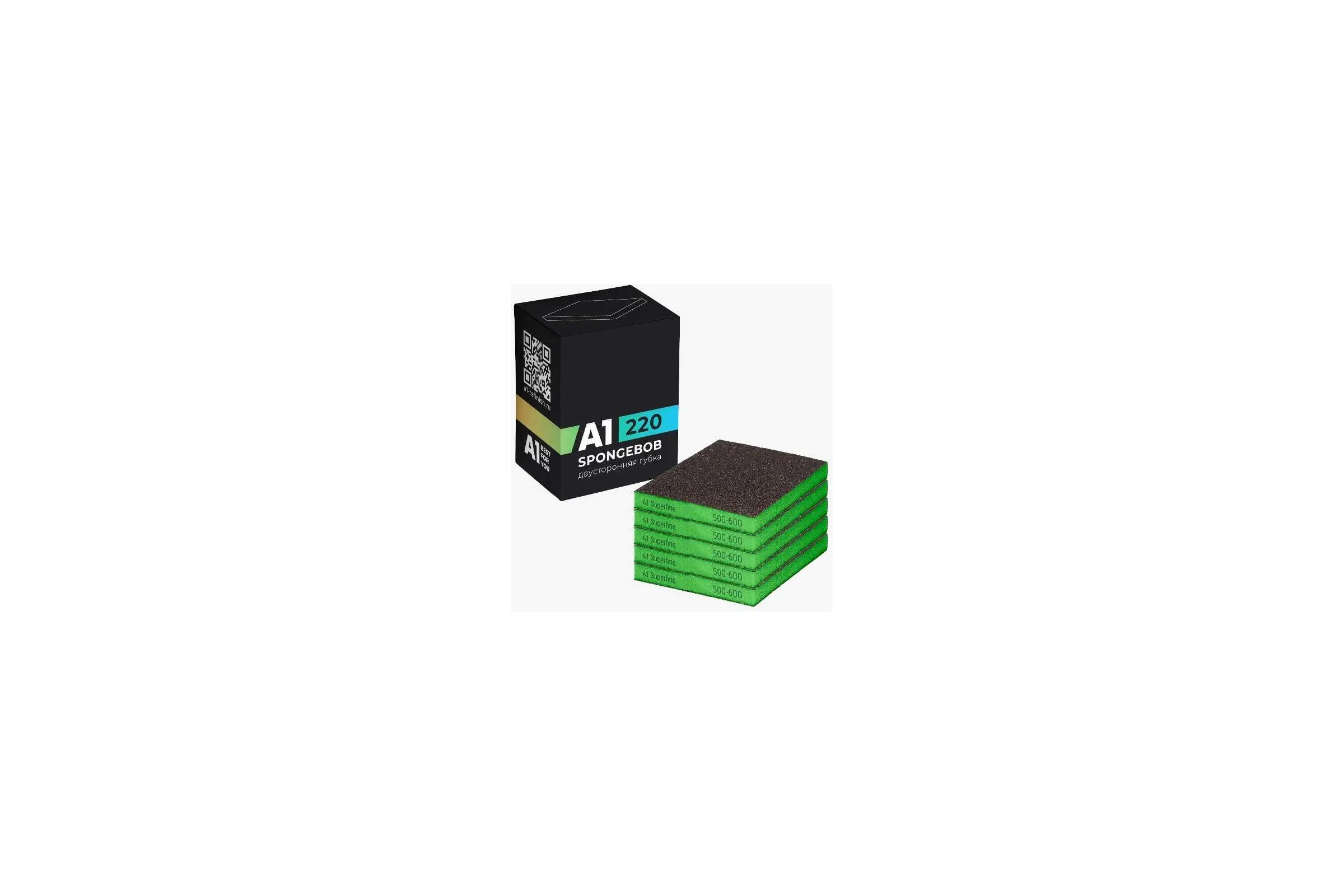 Губка двухсторонняя A1 Superfine green 5 шт 220S500600-5