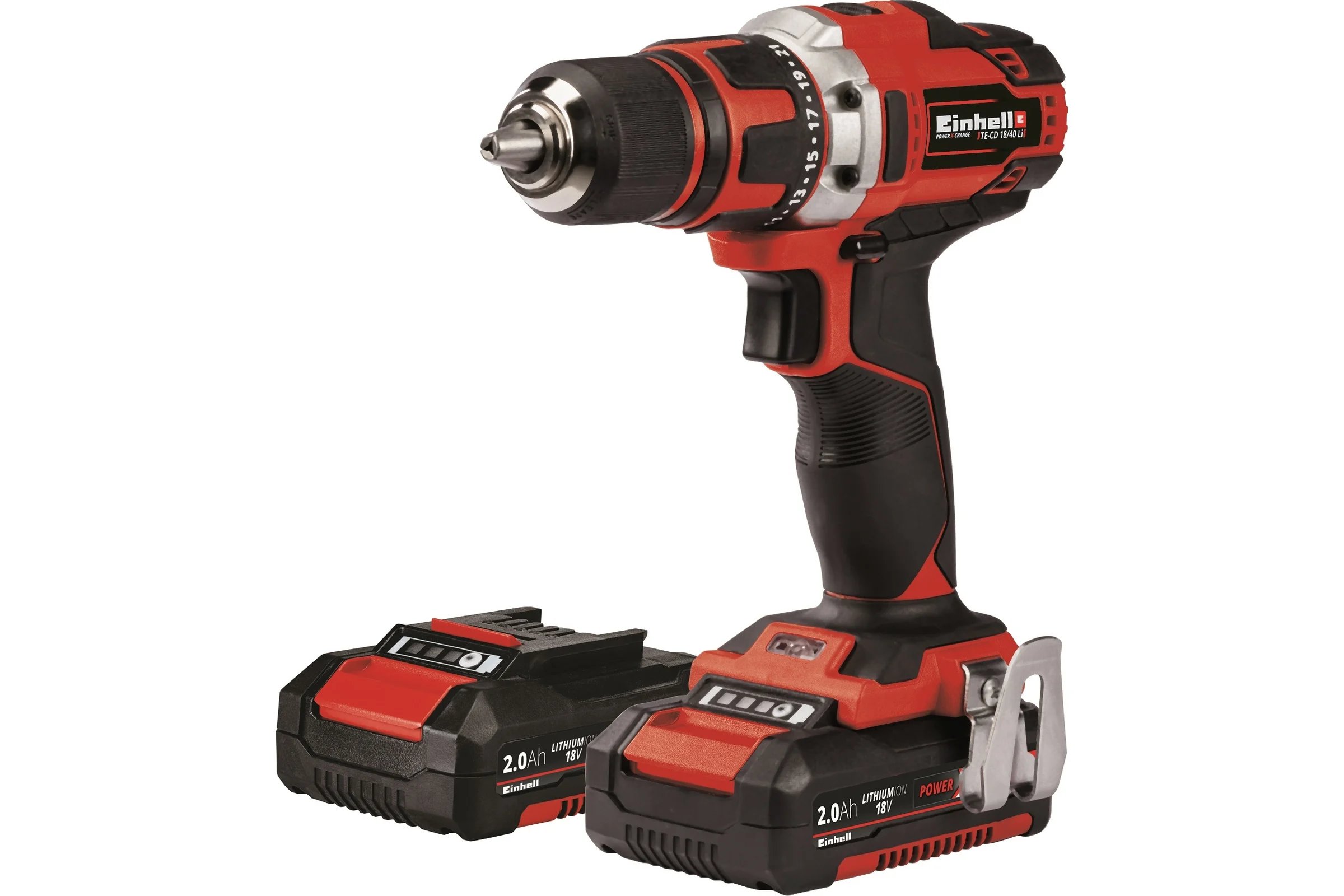 Аккумуляторная дрель-шуруповерт Einhell PXC TE-CD 18/40 Li (2x2.0Ah) 4513910
