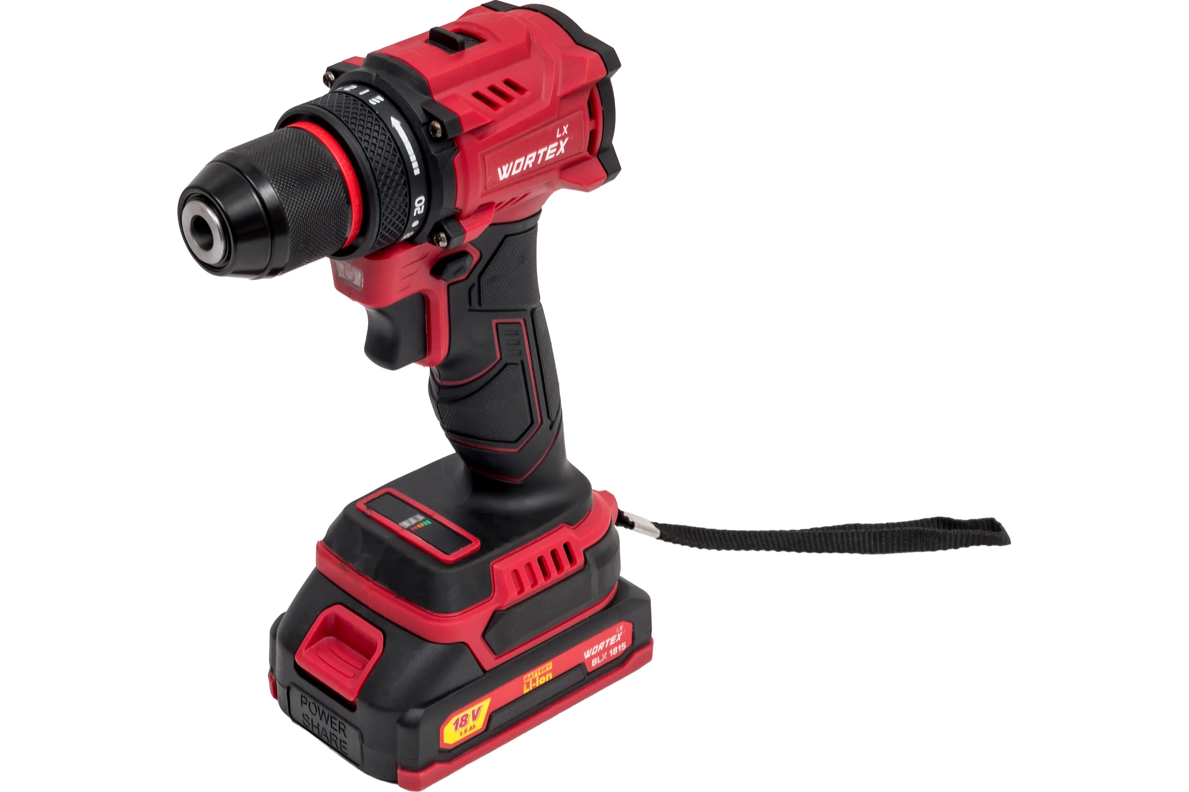 Аккумуляторная бесщеточная дрель-шуруповерт WORTEX LX BD 1815-1 Li 18В, 45 Нм, 2*1.5 Ач, патрон 10 мм, 1333697