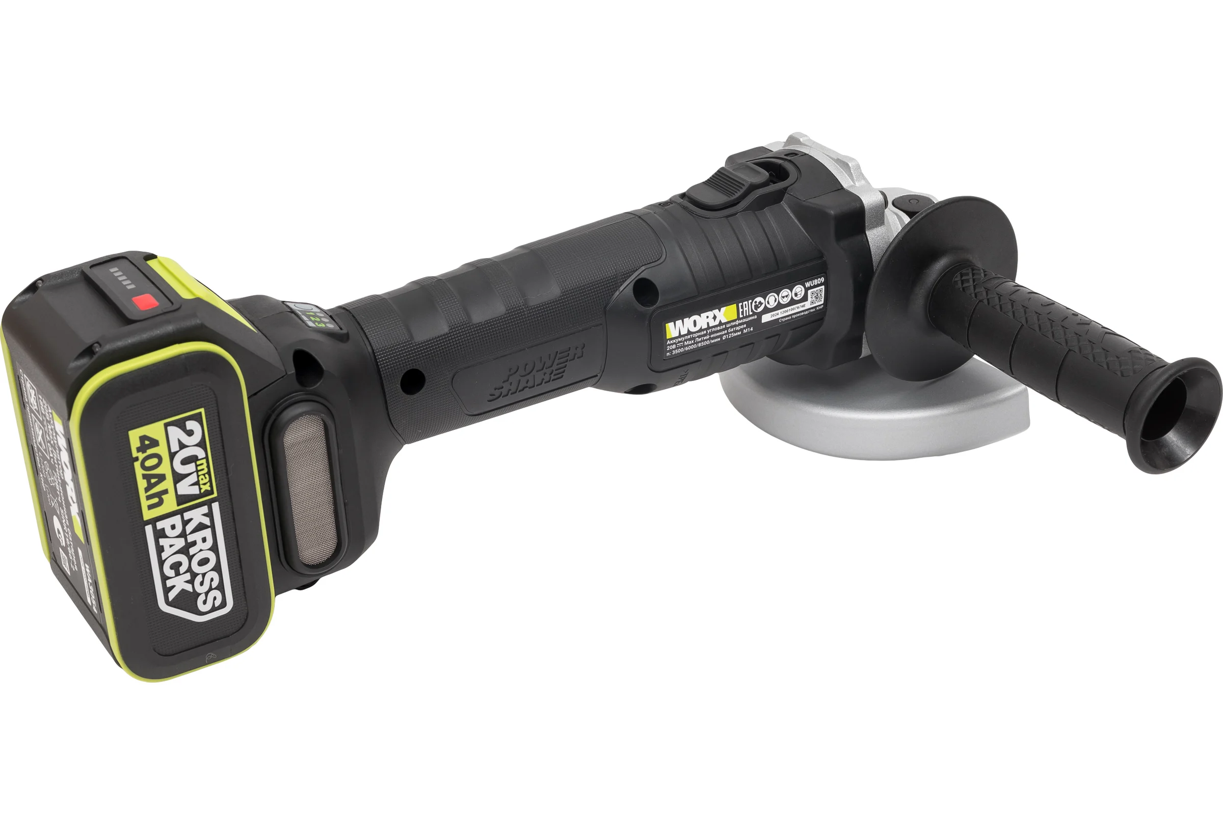 Аккумуляторная угловая шлифмашина WORX Professional WU809.3