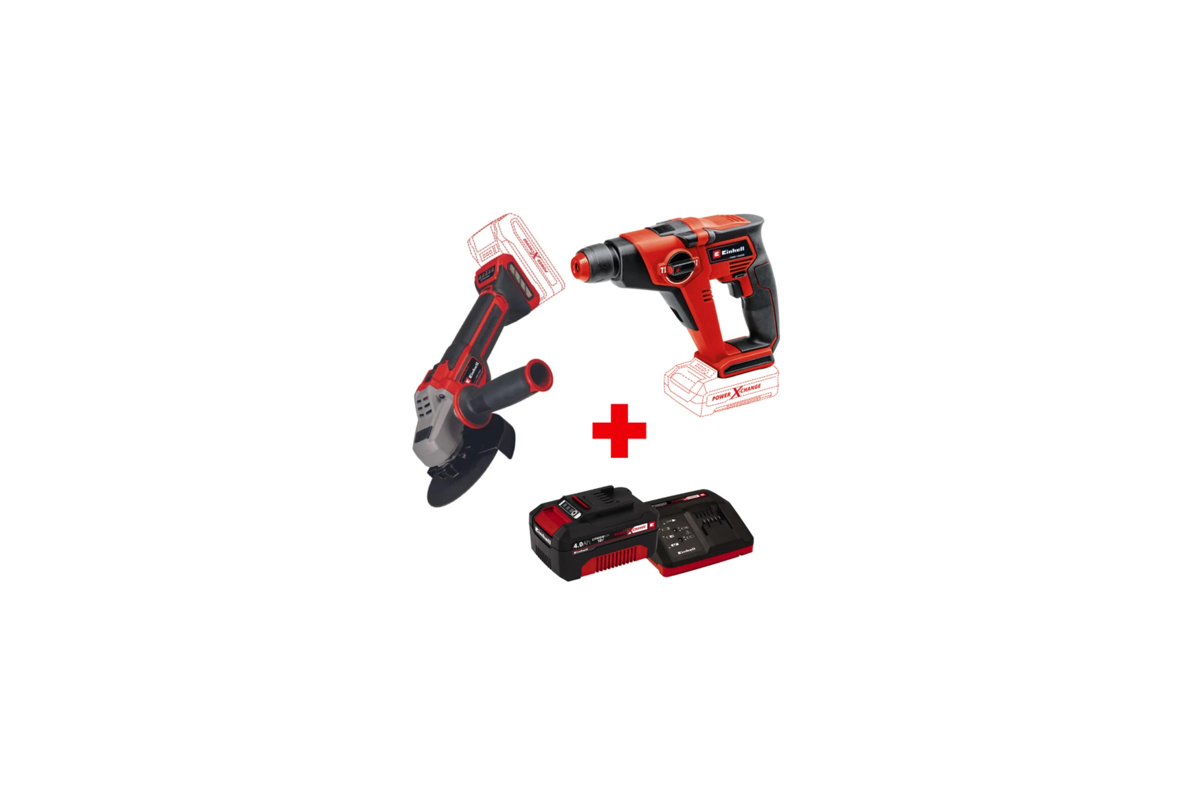 Аккумуляторная УШМ TP-AG 18/125 CE Q Li+ аккумуляторный перфоратор TE-HD 18/12 Li Einhell +L-case+акк 4Ач+ЗУ 3А 4431155SET2