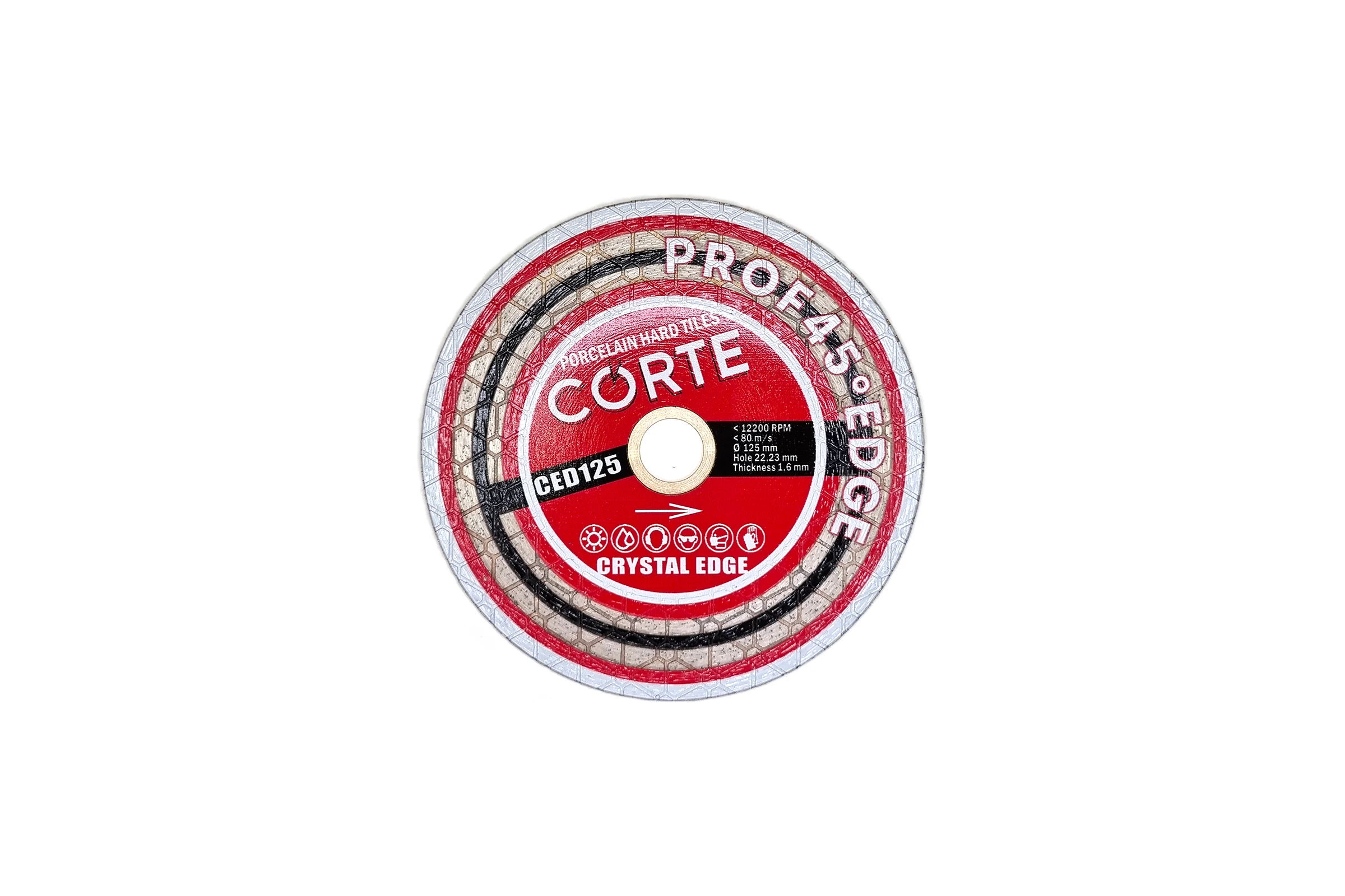 Диск алмазный CORTE для УШМ 22,2 мм 125х1,6х25 мм. CRYSTAL EDGE CED125