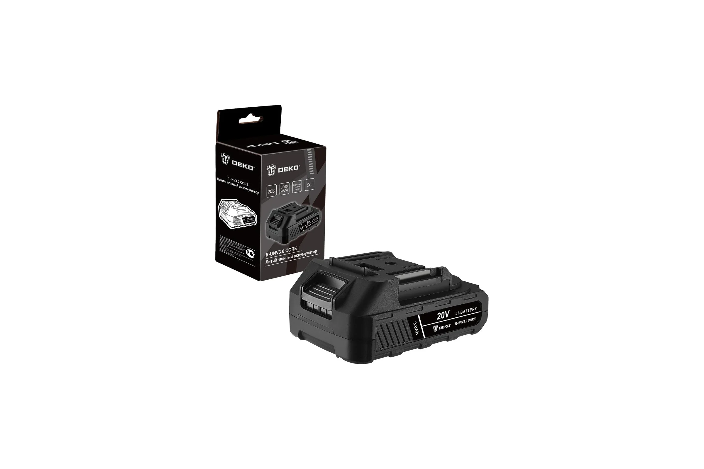 Аккумулятор DEKO R-UNV3.0 CORE, Li-ion, 20В, 3.0А_ч 083-1014