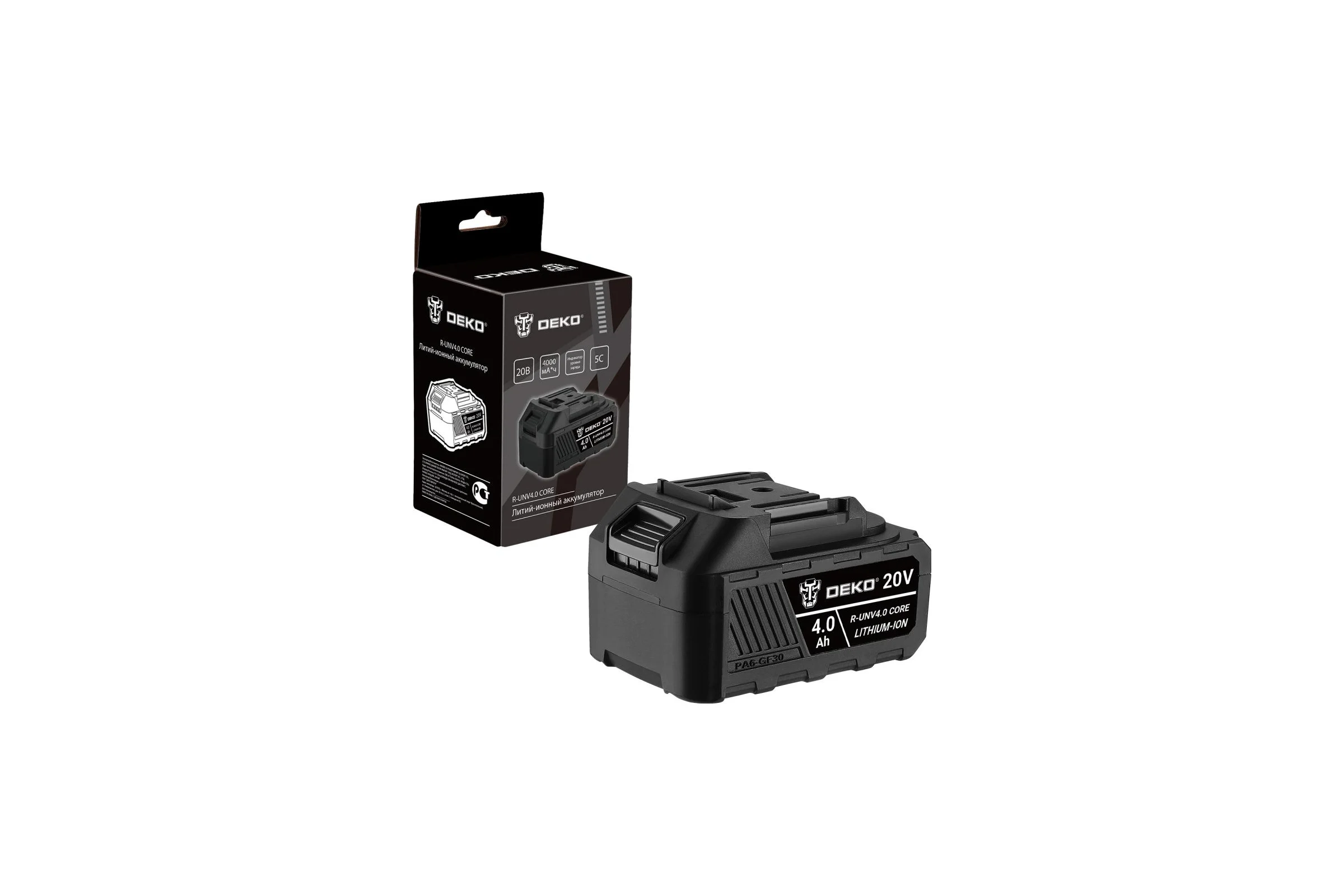 Аккумулятор DEKO R-UNV4.0 CORE, Li-ion, 20В, 4.0А_ч 083-1015