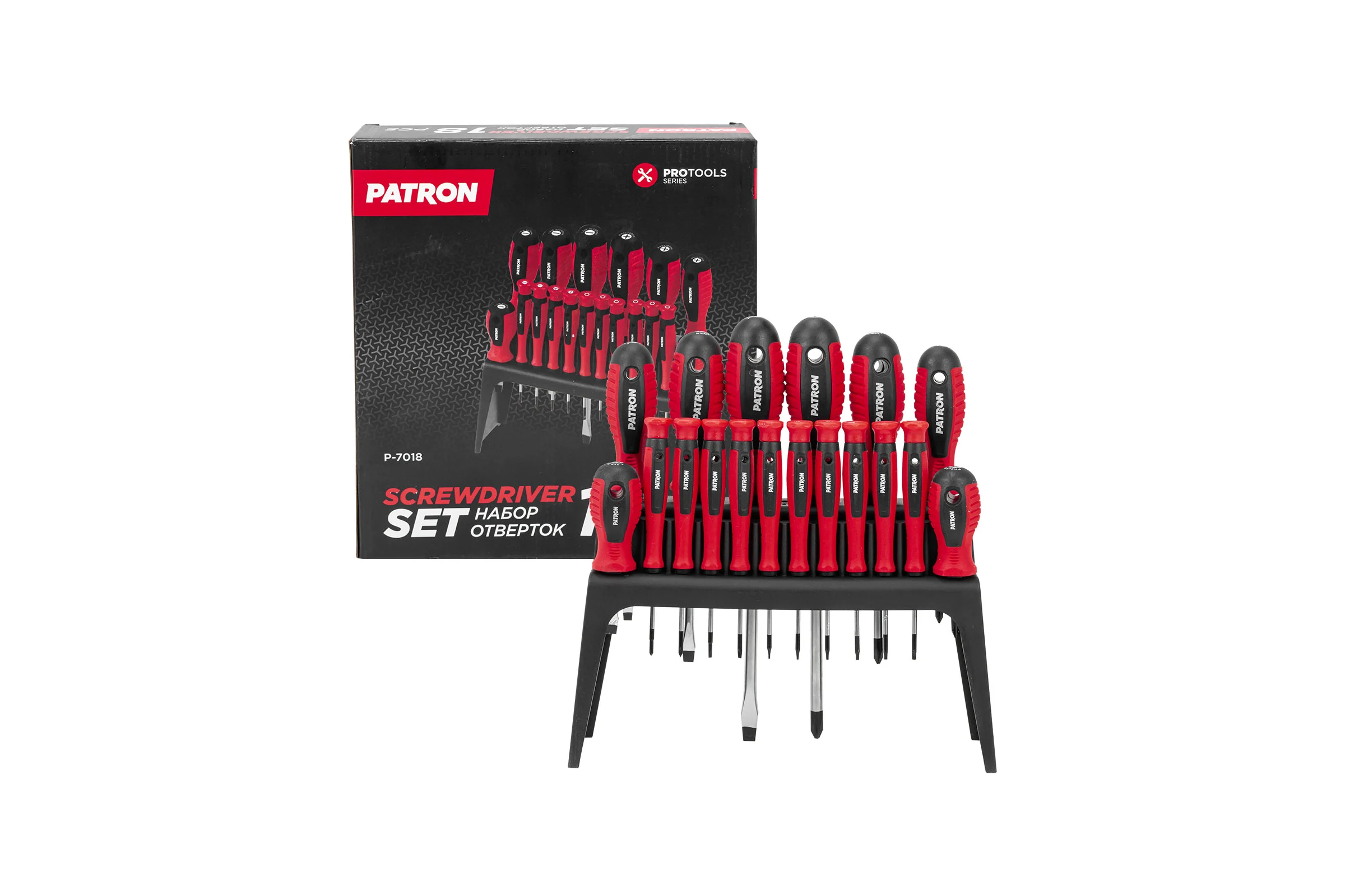 Отвертки Patron набор 18 предметов P-7018(64827)