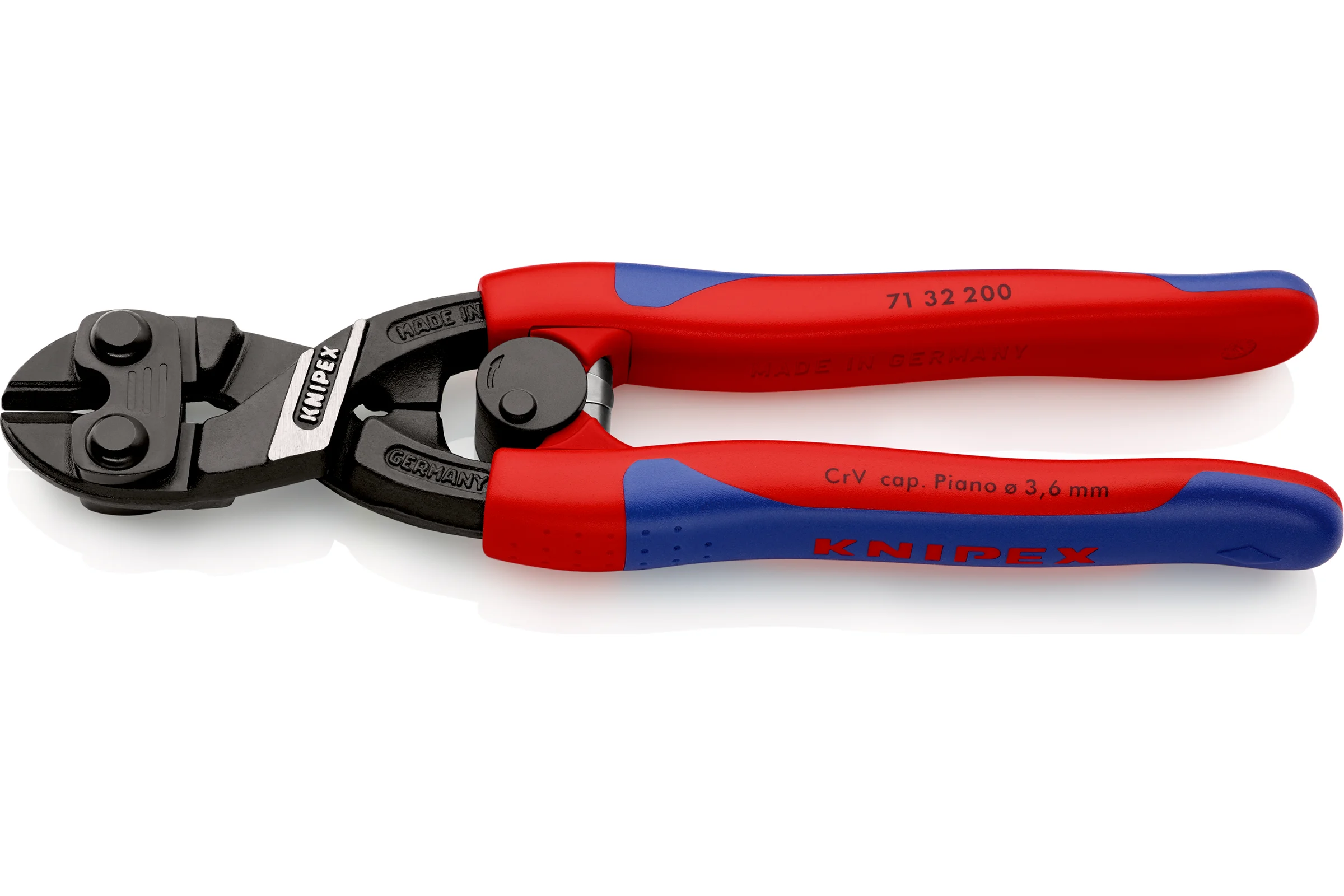 Болторез Knipex, CoBolt, компактный, с пружиной, 200 мм, черный, 2К ручки, KN-7132200SB