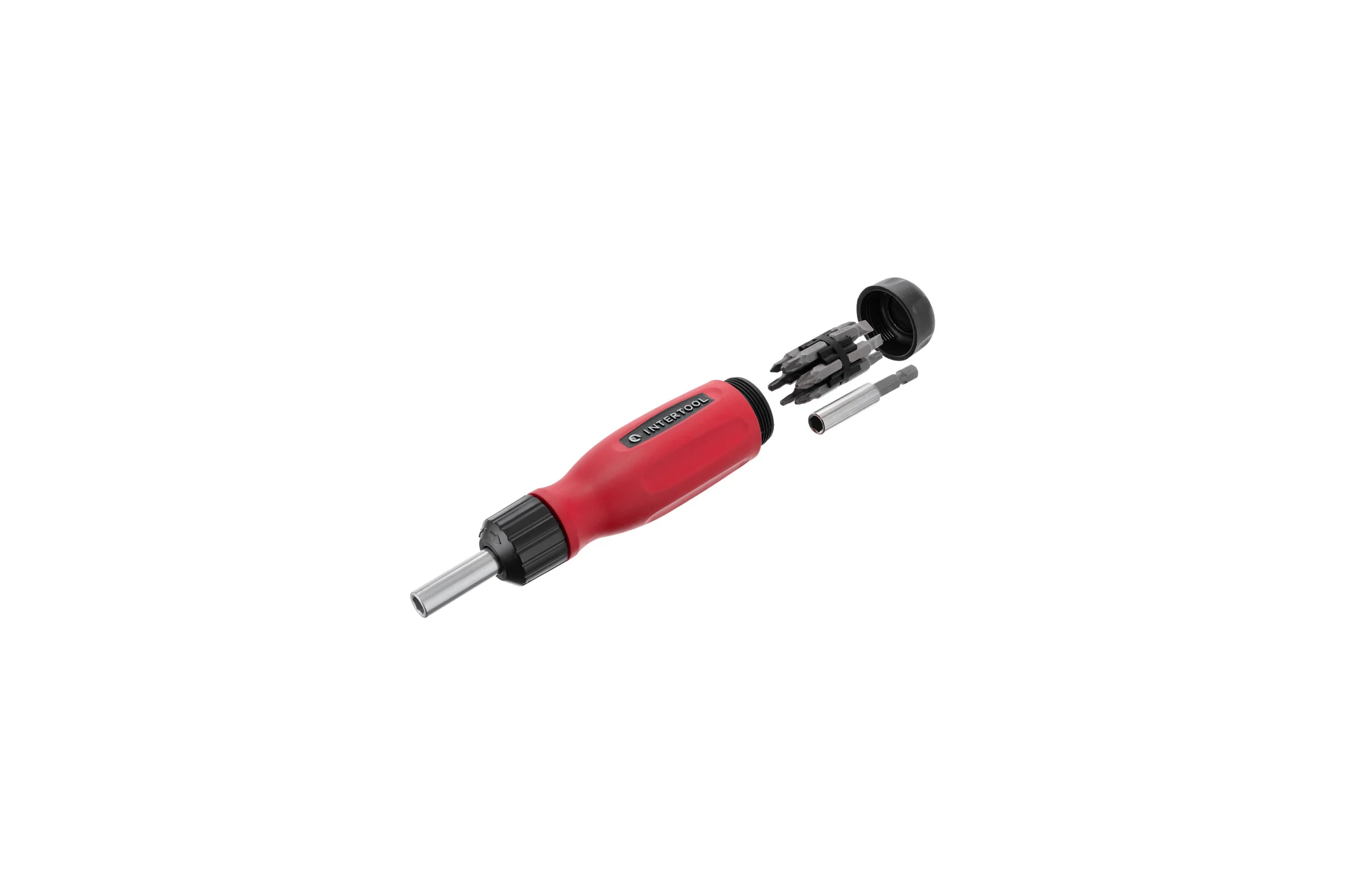 Реверсивная отвертка с комплектом насадок INTERTOOL 12ед VT-1003