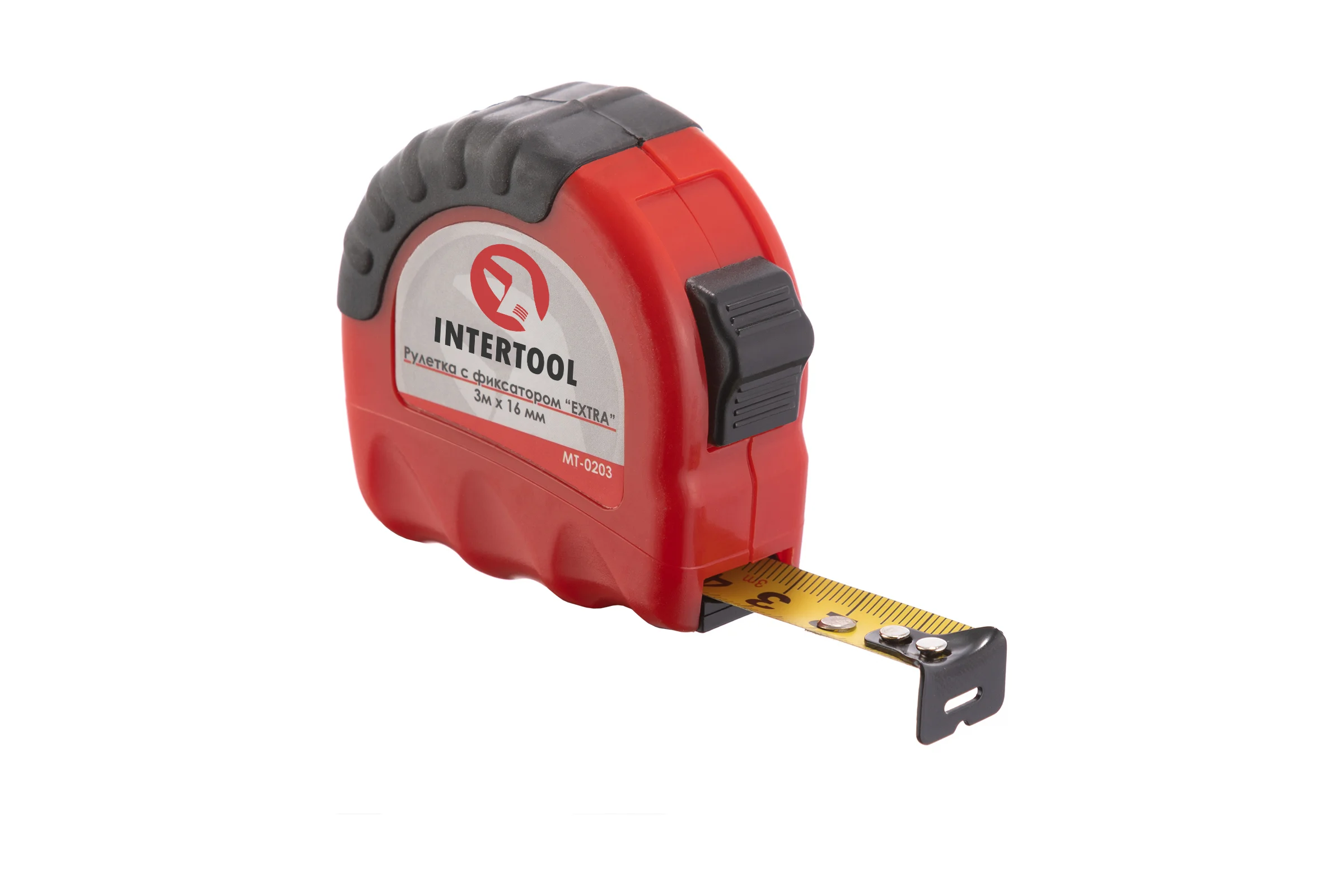 Рулетка с фиксатором INTERTOOL EXTRA 3 м х 16 мм MT-0203
