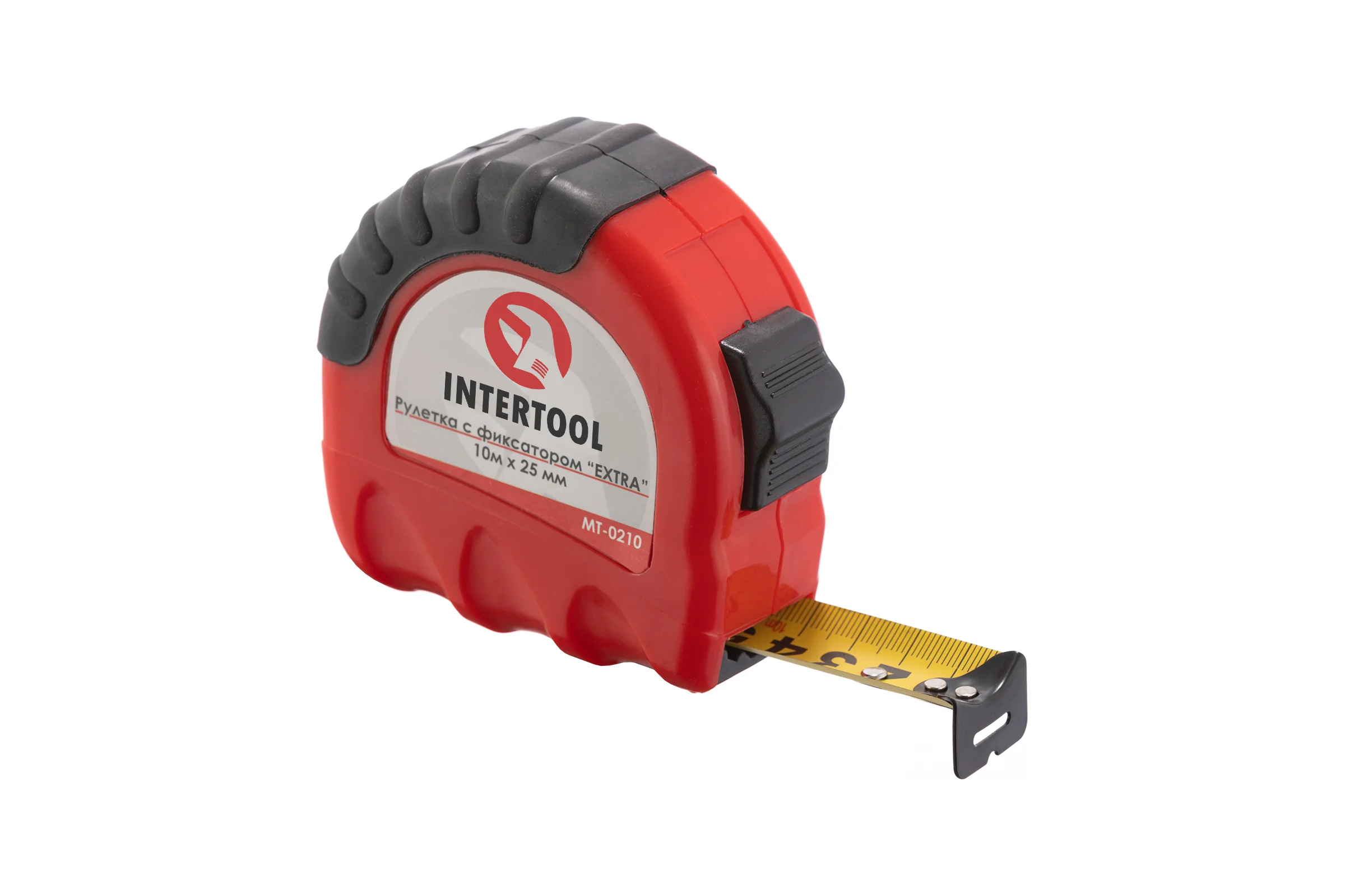 Рулетка с фиксатором INTERTOOL EXTRA 10 м х 25 мм MT-0210