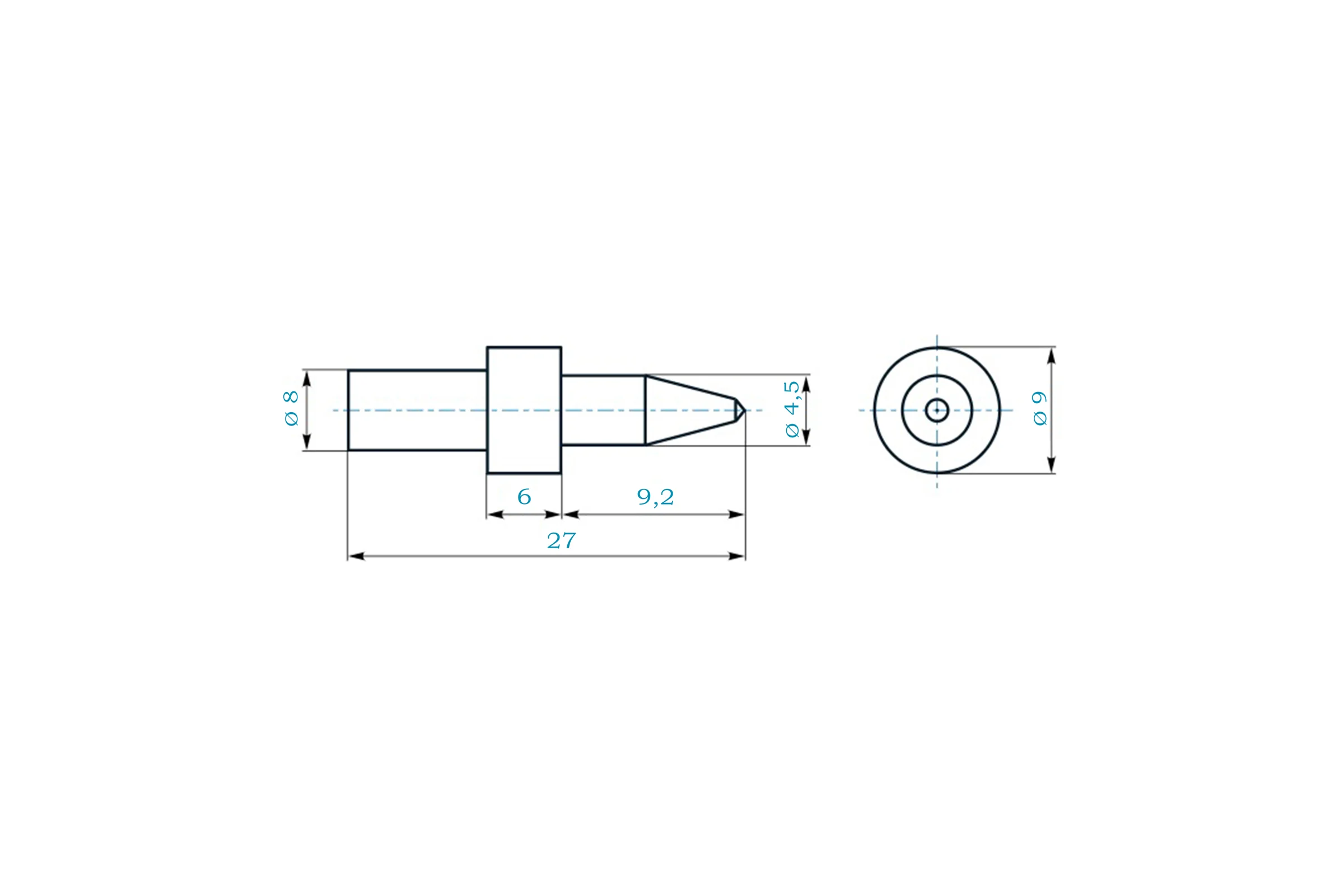 Термосверло H-Tools М5 шаг 0.8мм 4.5x9.2/27мм S=6мм 3650450
