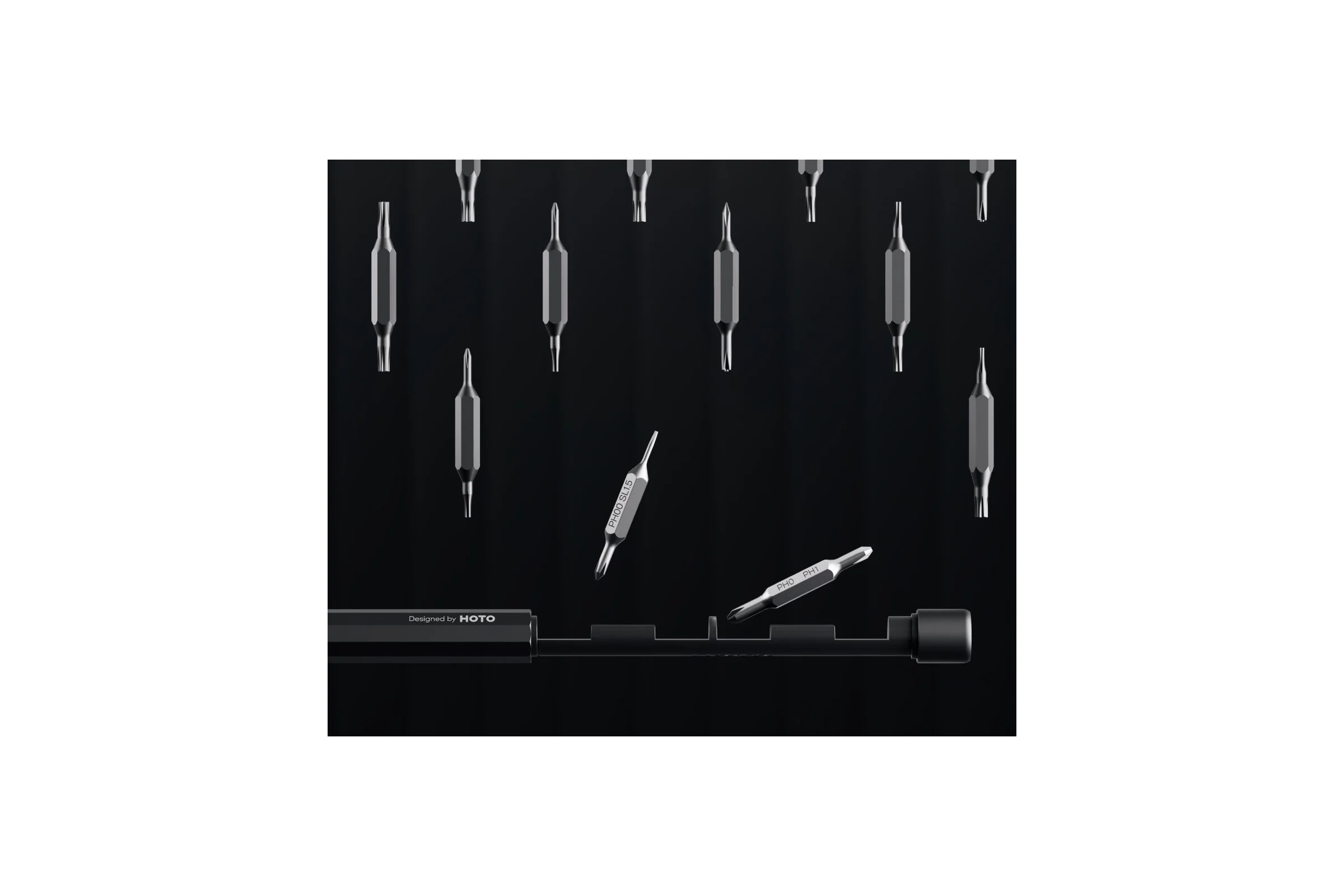 Карманная отвёртка с набором бит HOTO Pocket Precision Screwdriver SE черный HFT0004GL