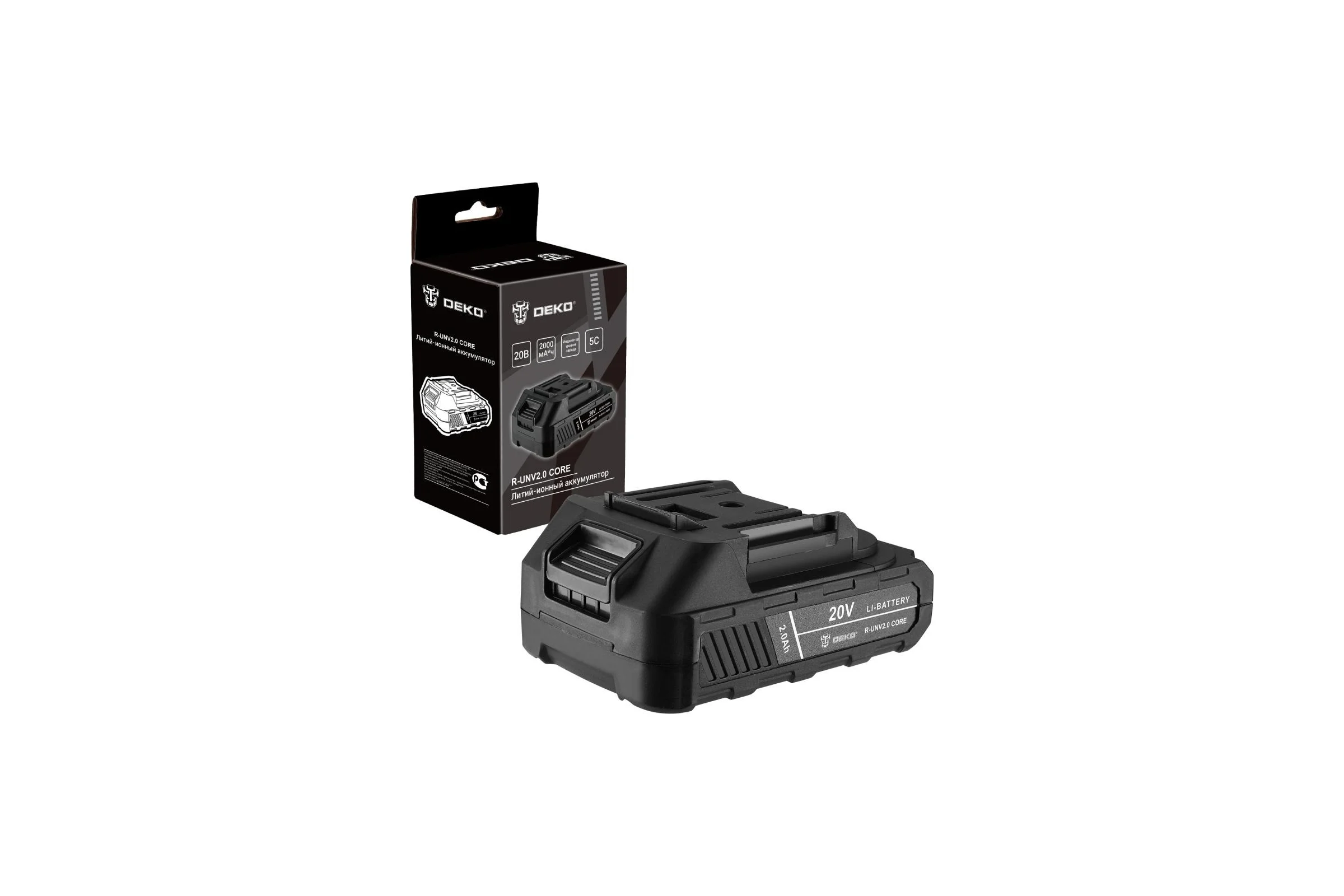 Аккумулятор DEKO R-UNV2.0 CORE, Li-ion, 20В, 2.0А_ч 083-1013