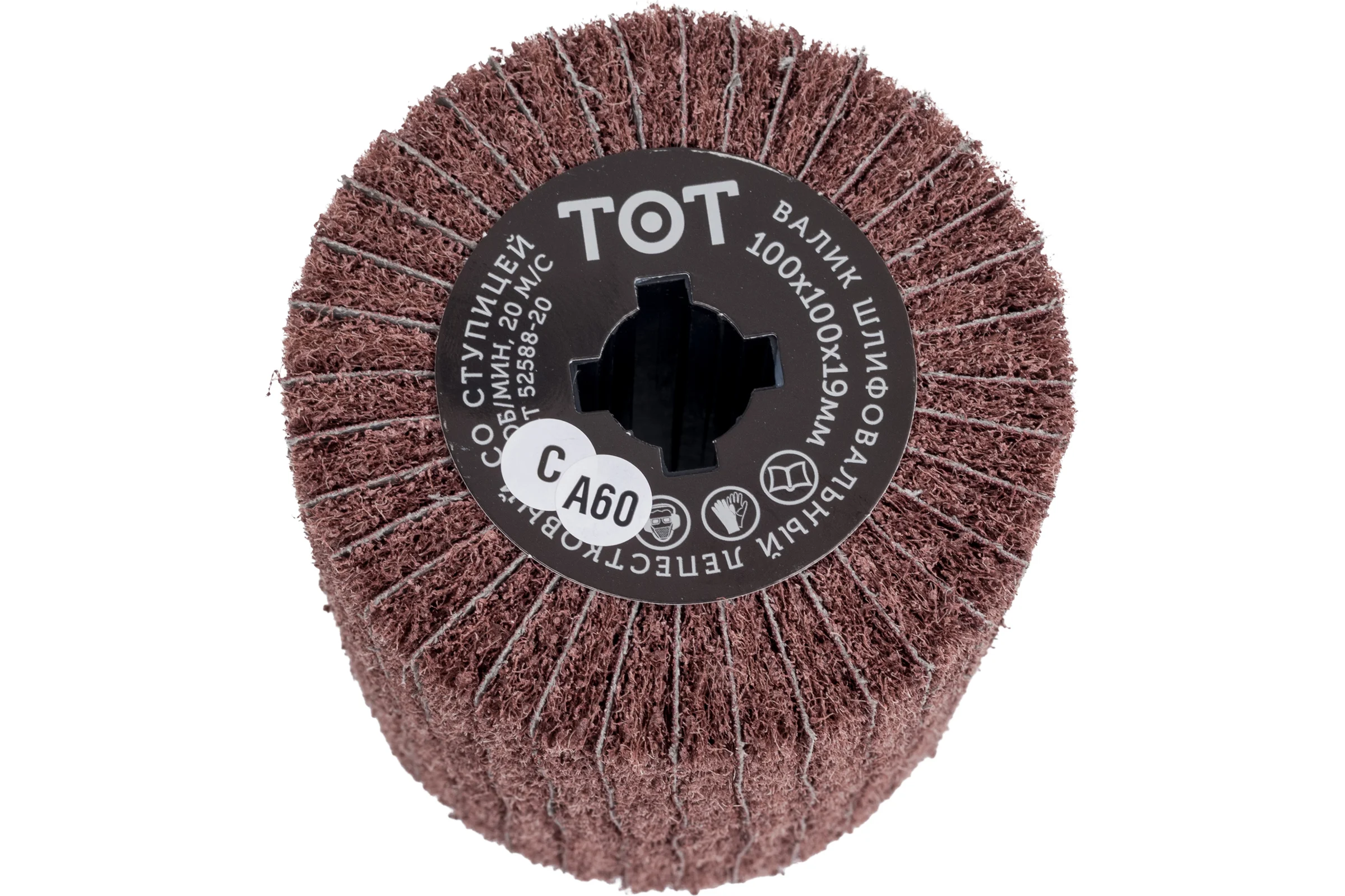 Валик шлифовальный (100х100х19 мм; AC60 COARSE+P60) TOTFLEX 4631159668771
