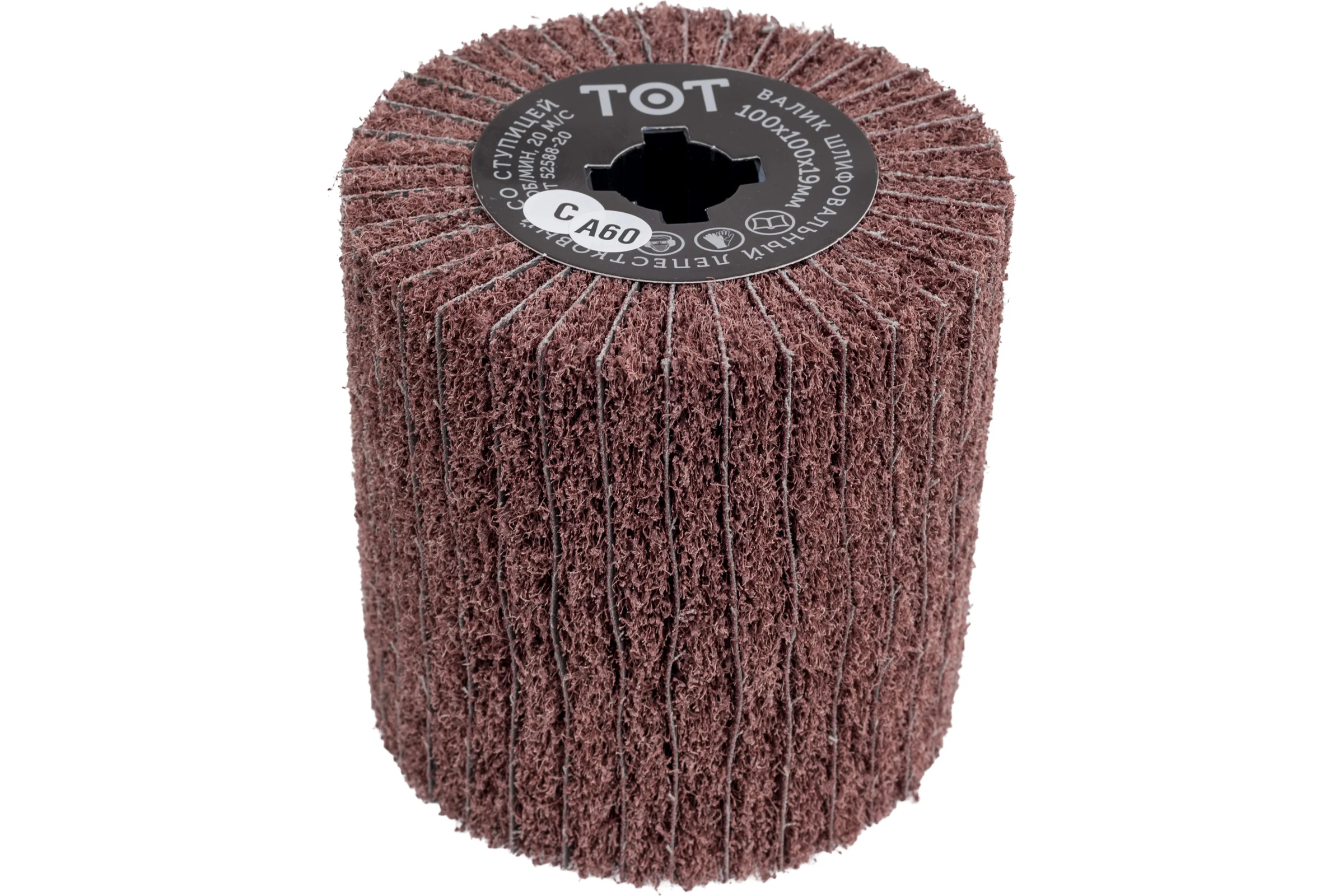 Валик шлифовальный (100х100х19 мм; AC60 COARSE+P60) TOTFLEX 4631159668771