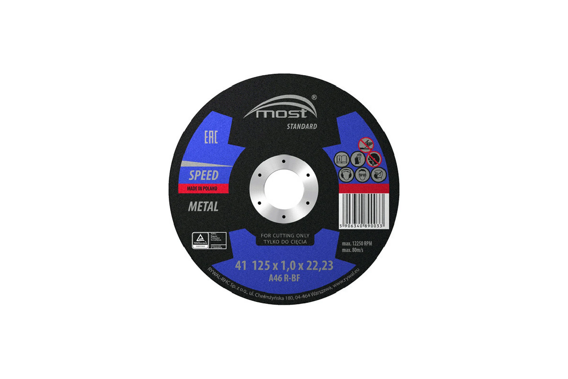 Круг отрезной MOST 125x1,0x22 Standard STEEL 41 9414325100