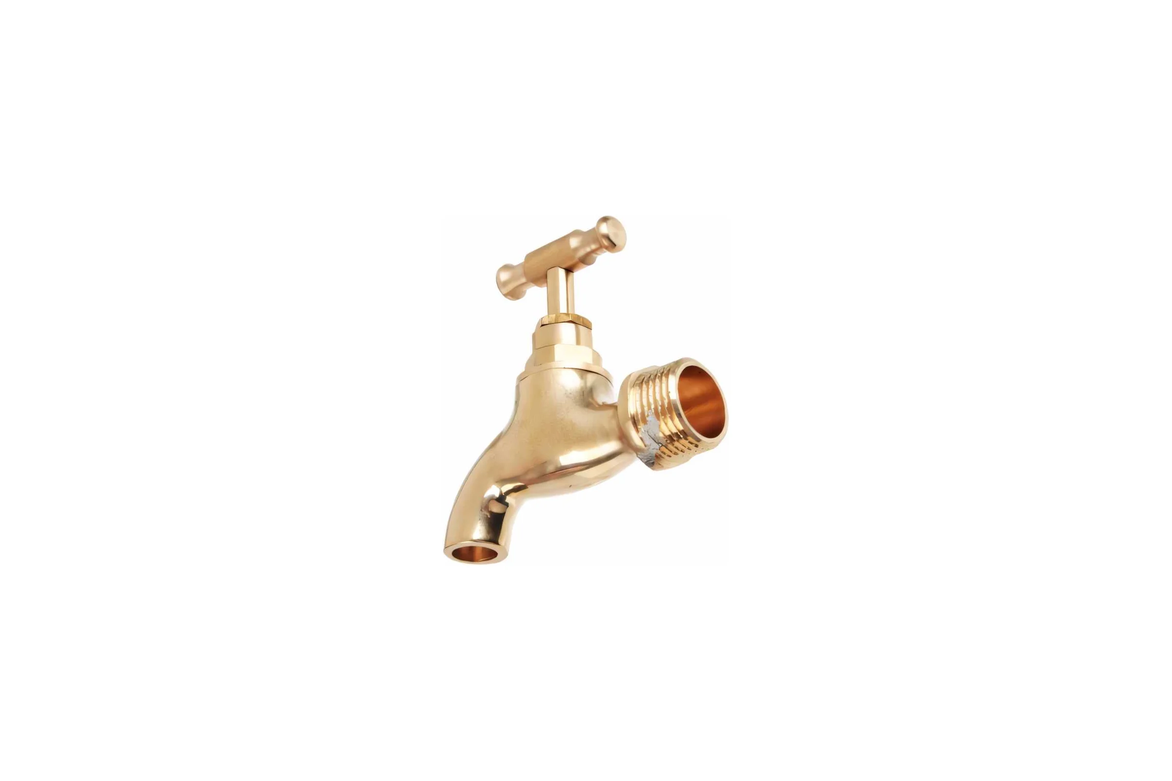 Водоразборный кран FRESSO короткий излив, ручка вентиль, 1/2", латунь 554-086