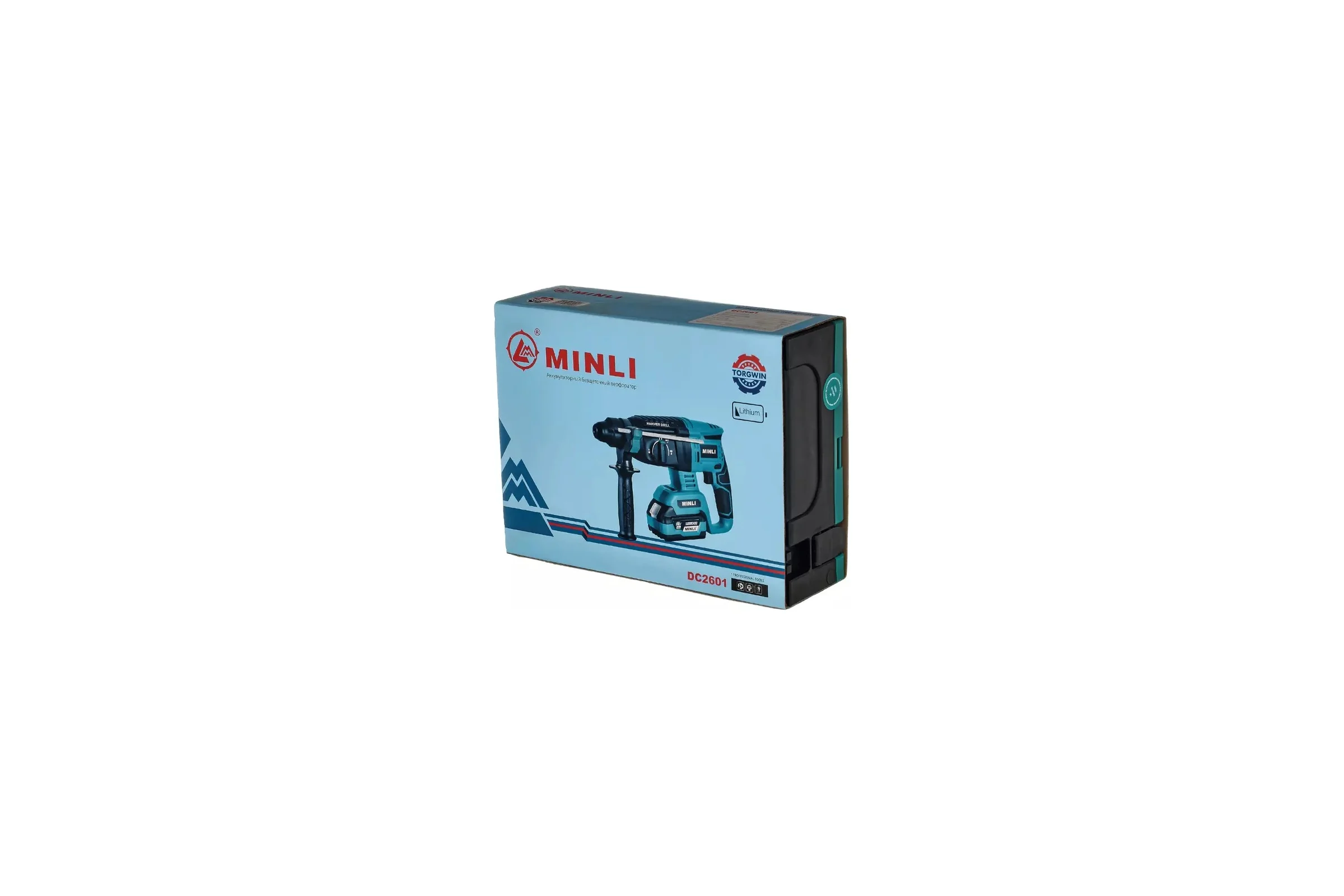 Бесщеточный аккумуляторный перфоратор MINLI 26мм. 2.0N.m Li-ion 18Vx2 / 4.0A DC2601