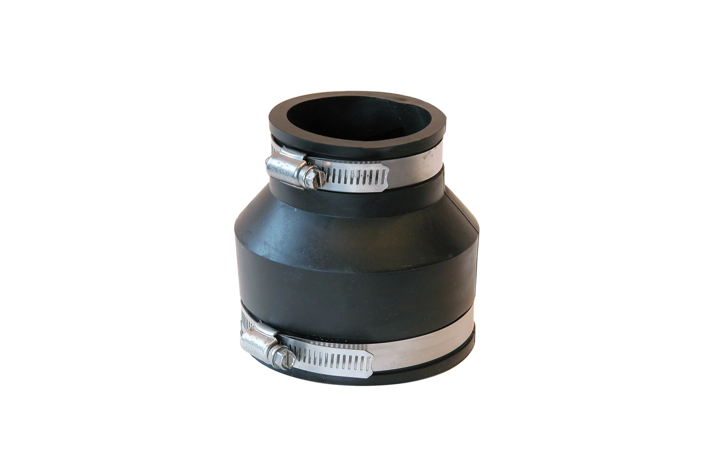 Гибкая переходная муфта ZENIKA DN 90-63мм (3-2) диаметр труб 82-90x67-75мм, EPDM с хомутом РТИ-00290