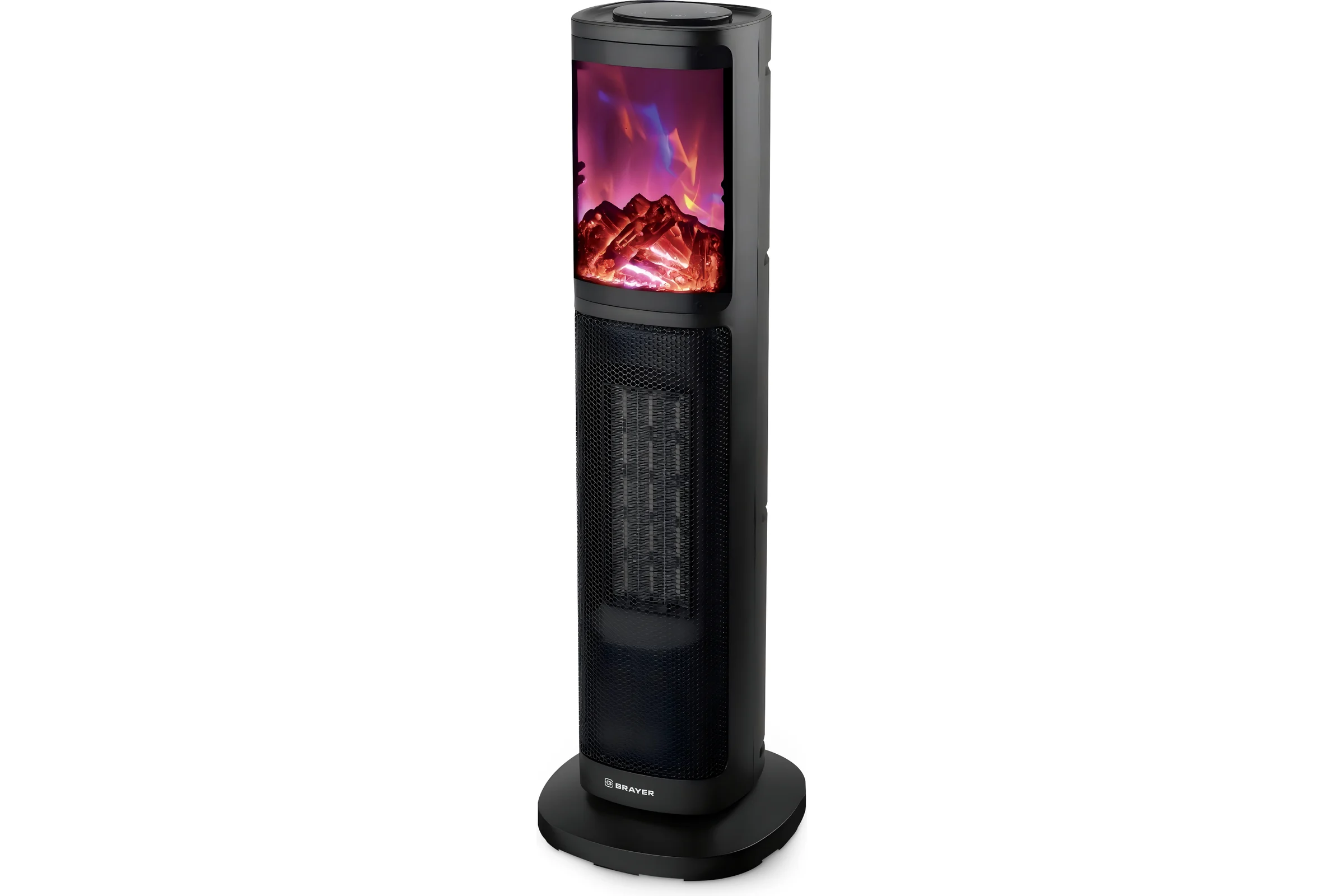 Тепловентилятор BRAYER 4864BR 2000Вт, LED-дисплей, пульт ДУ, таймер 12 ч, площадь 18кв.м., электронное управление, эффект пламени BR4864