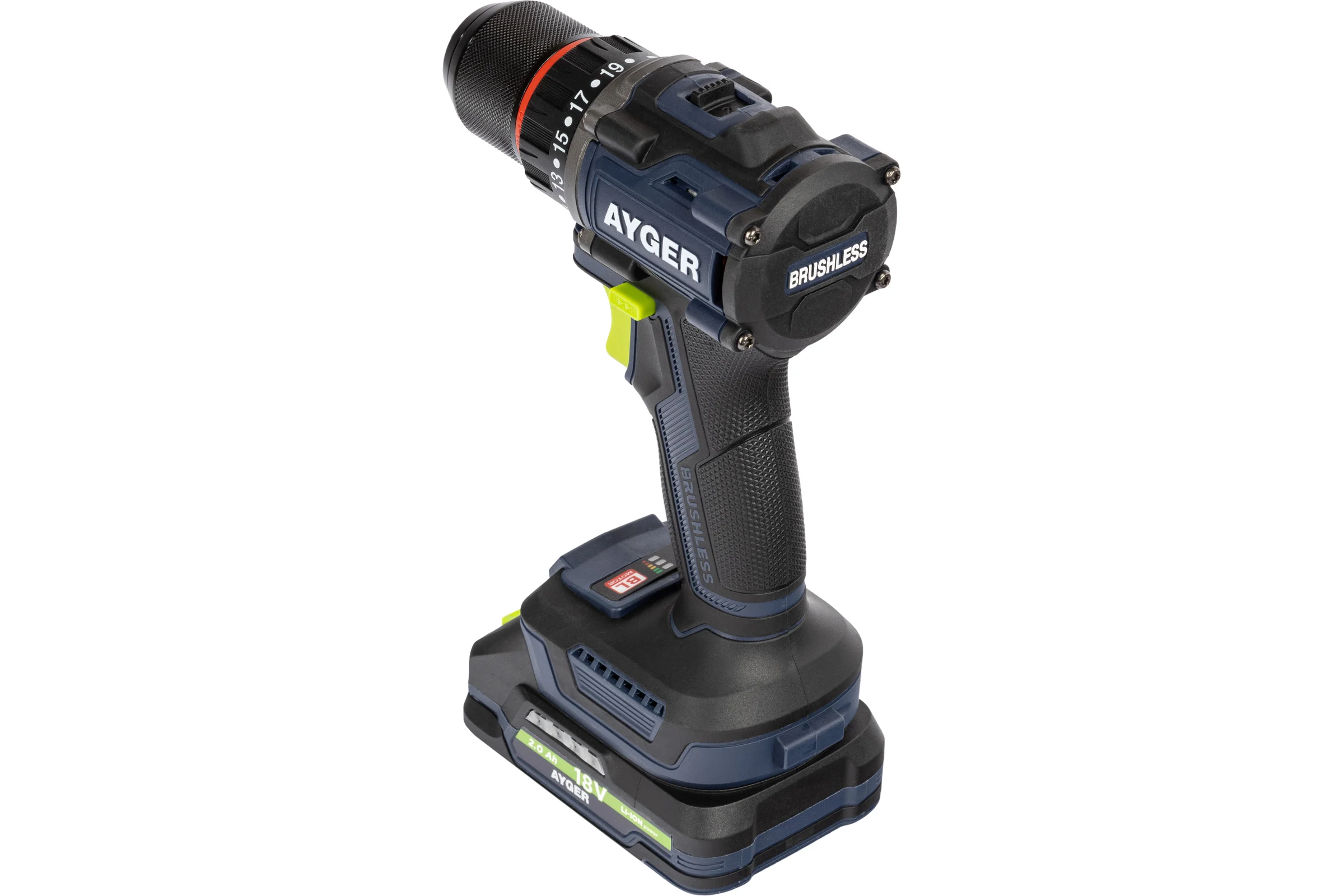 Аккумуляторный бесщеточный шуруповерт AYGER AP20BL2-70