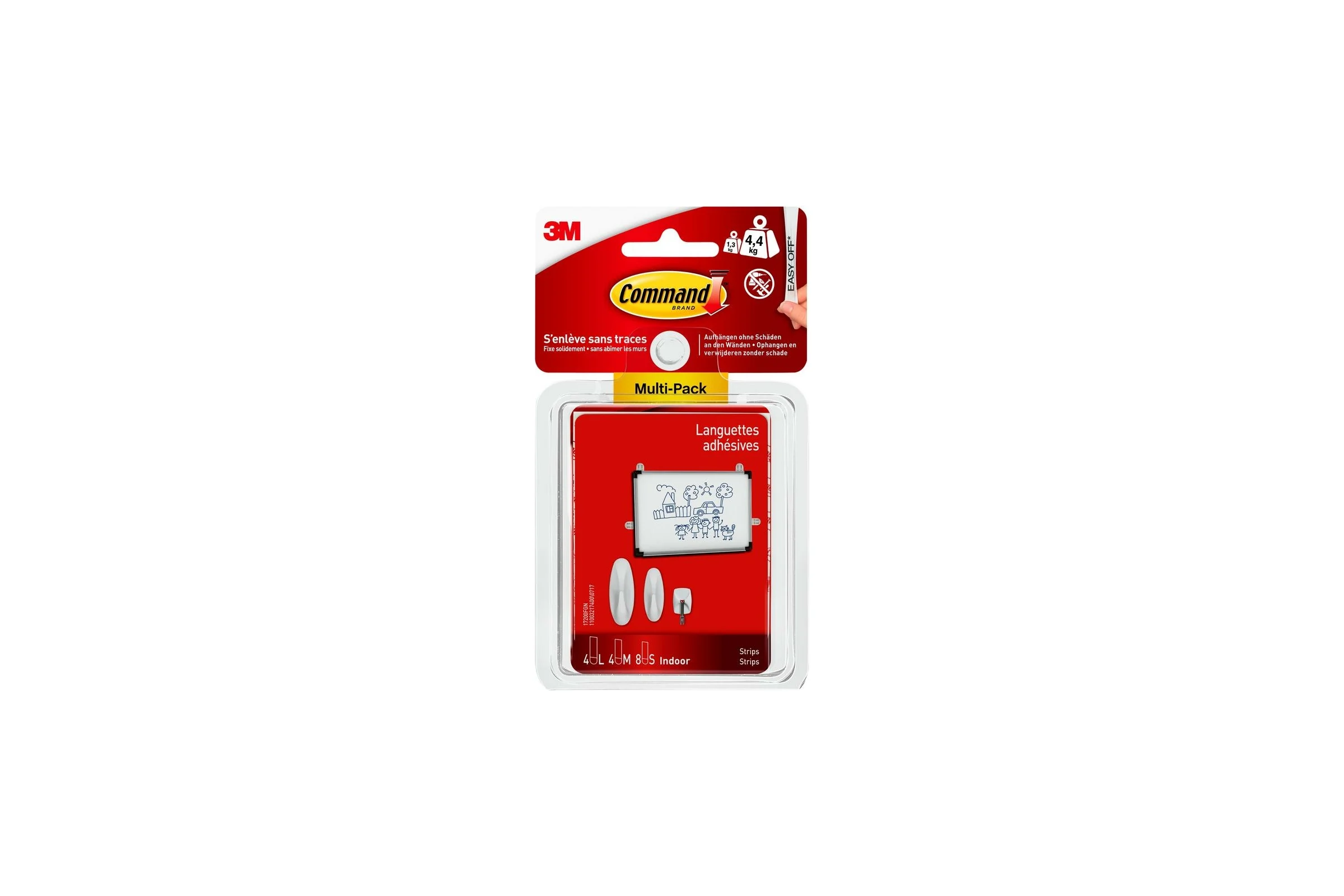 Клейкие полоски COMMAND 17200FGN белые, набор, 16 шт. 7100150436