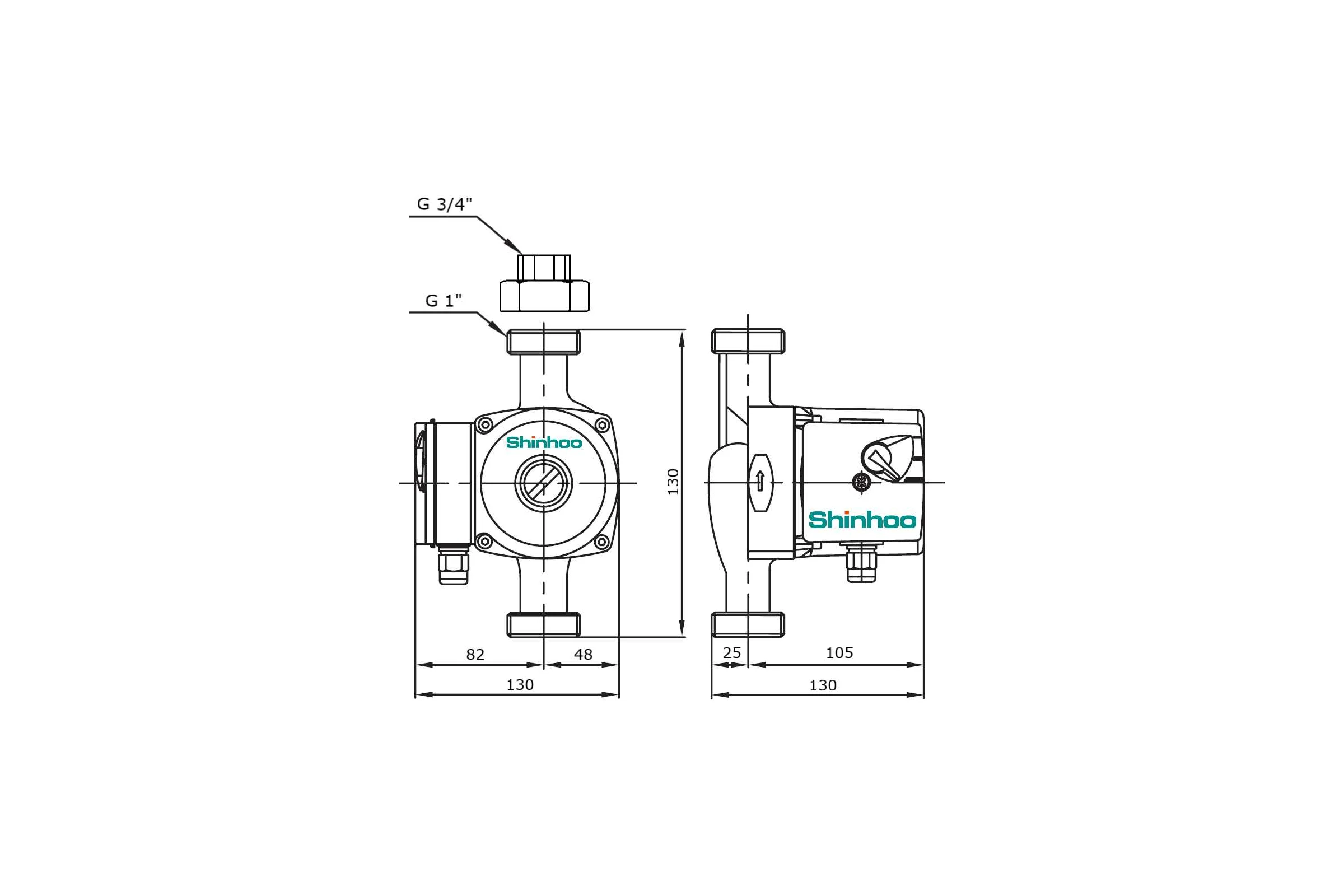 Насос циркуляционный SHINHOO BASIC 15-4S N 130 1x230V 71212001