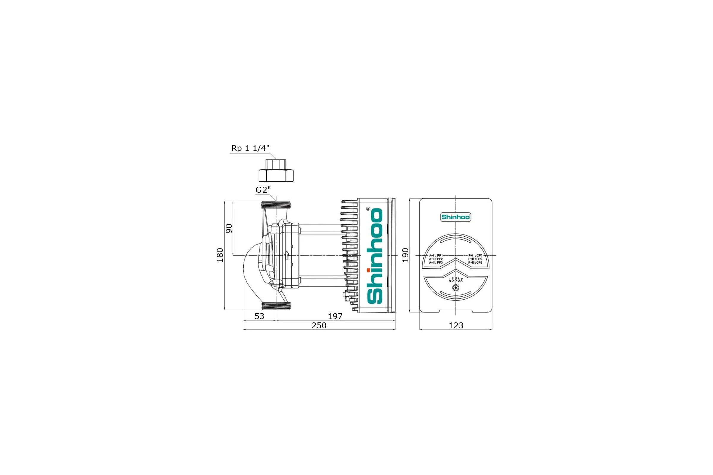 Насос циркуляционный MEGA+ 32-12 230V SHINHOO 71121012