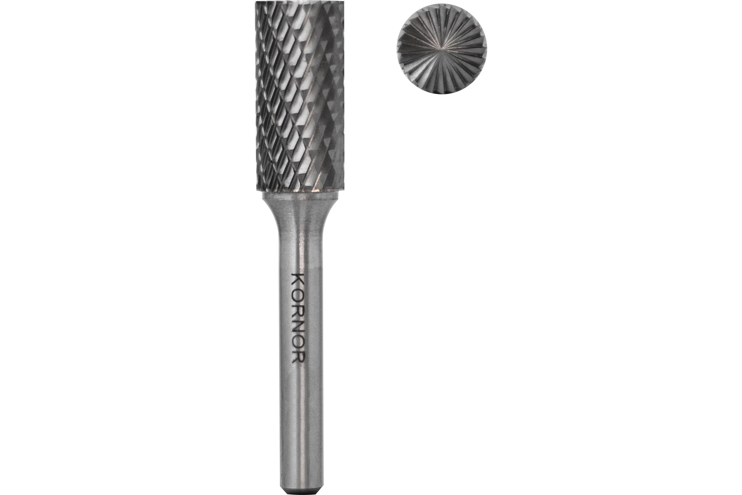 Бор-фреза KORNOR B1825BM06 цилиндрическая с торцом (2-ая насечка) 322182506