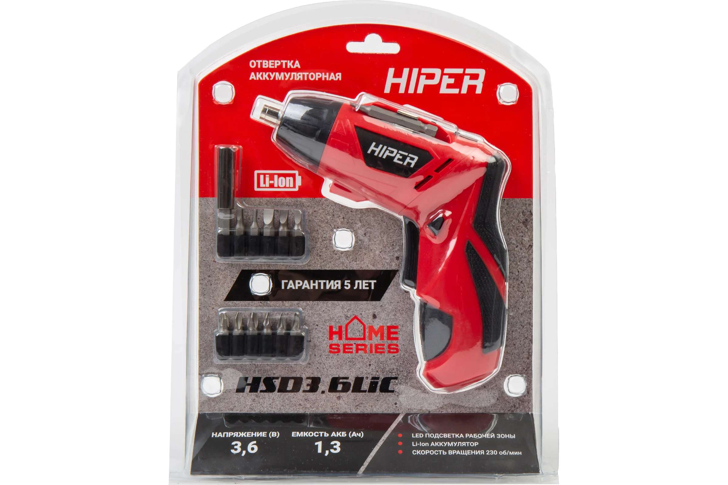 Аккумуляторная отвертка HIPER HSD3.6LiС