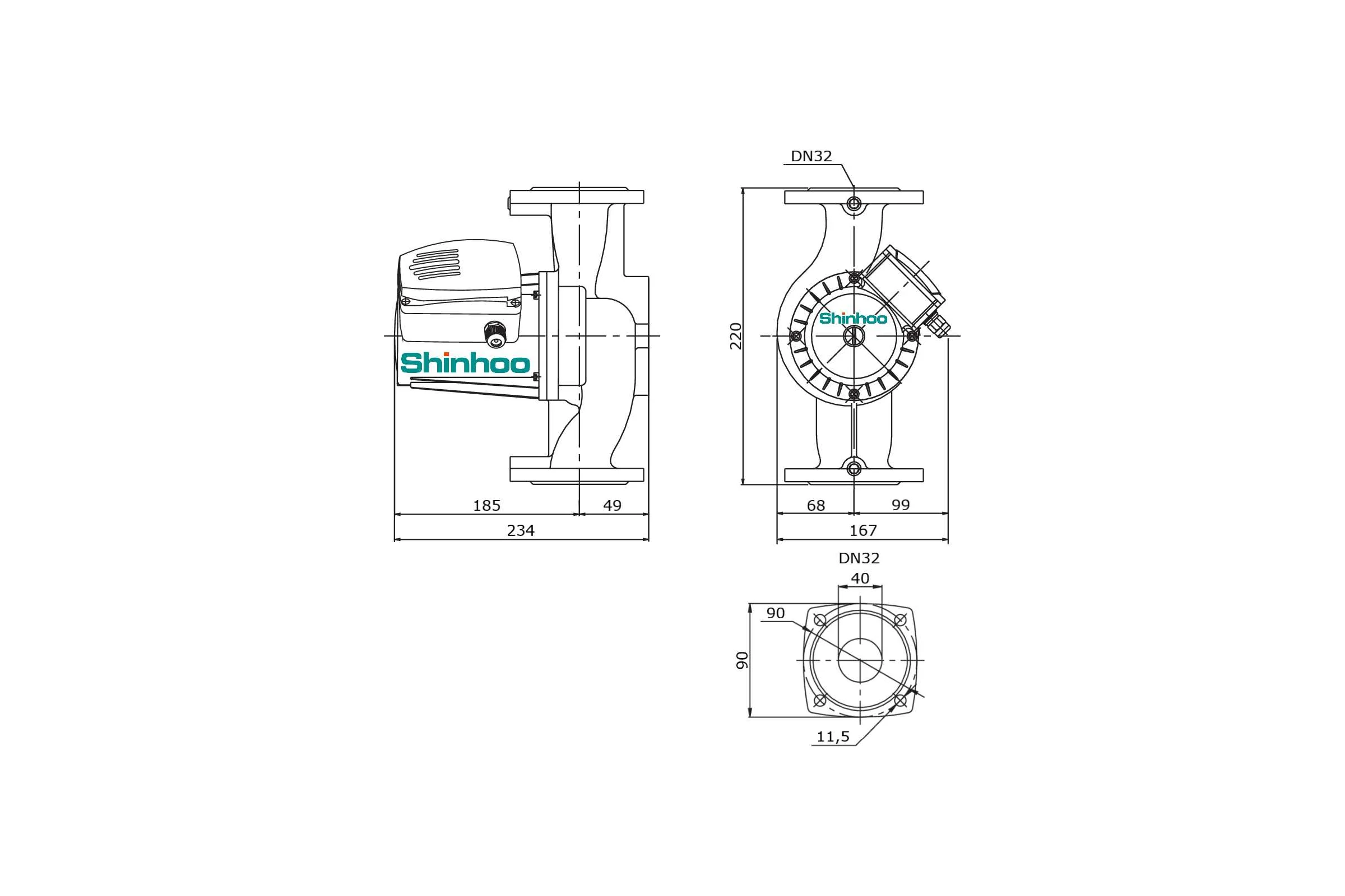 Насос циркуляционный SHINHOO BASIC PRO 32-12SF 230V 71241004
