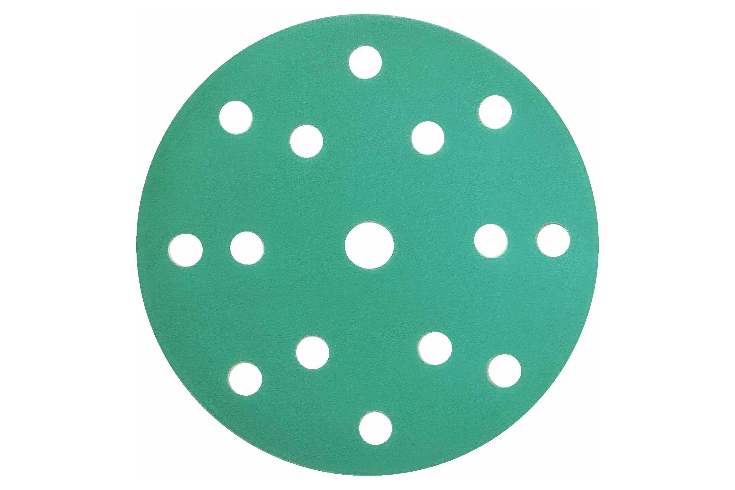 Шлифовальный круг Long Abrasive AF77 Green 150мм на липучке, Р180, 15отв D771501815-100