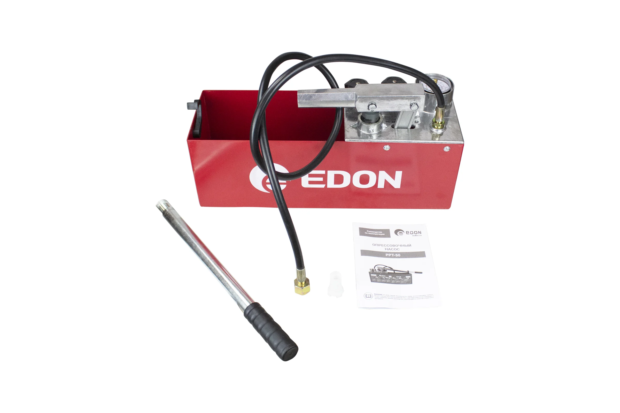 Насос опрессовочный EDON PPT-50 (50 бар, 12 л, 45 мл/такт, 1/2", манометр) 40589