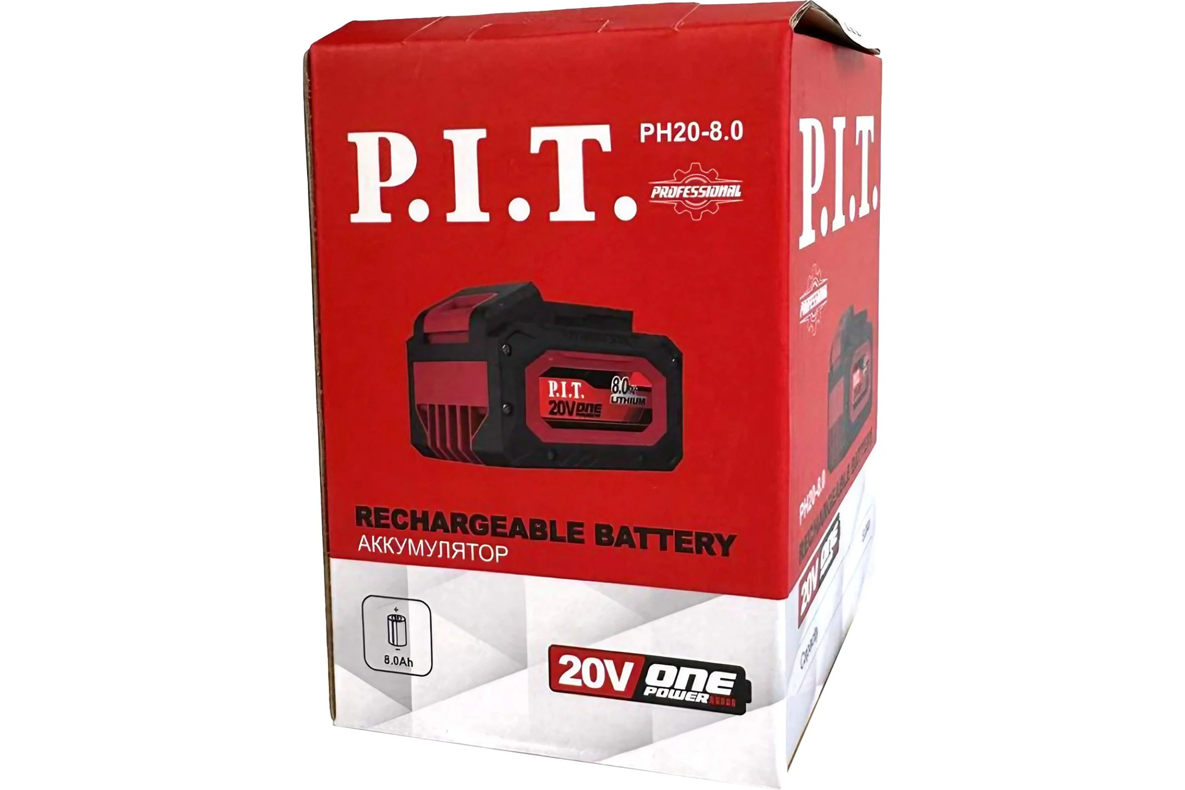 Аккумулятор OnePower   (20В, 8Ач, Li-Ion, индикация заряда, плата), P.I.T. PH20-8.0