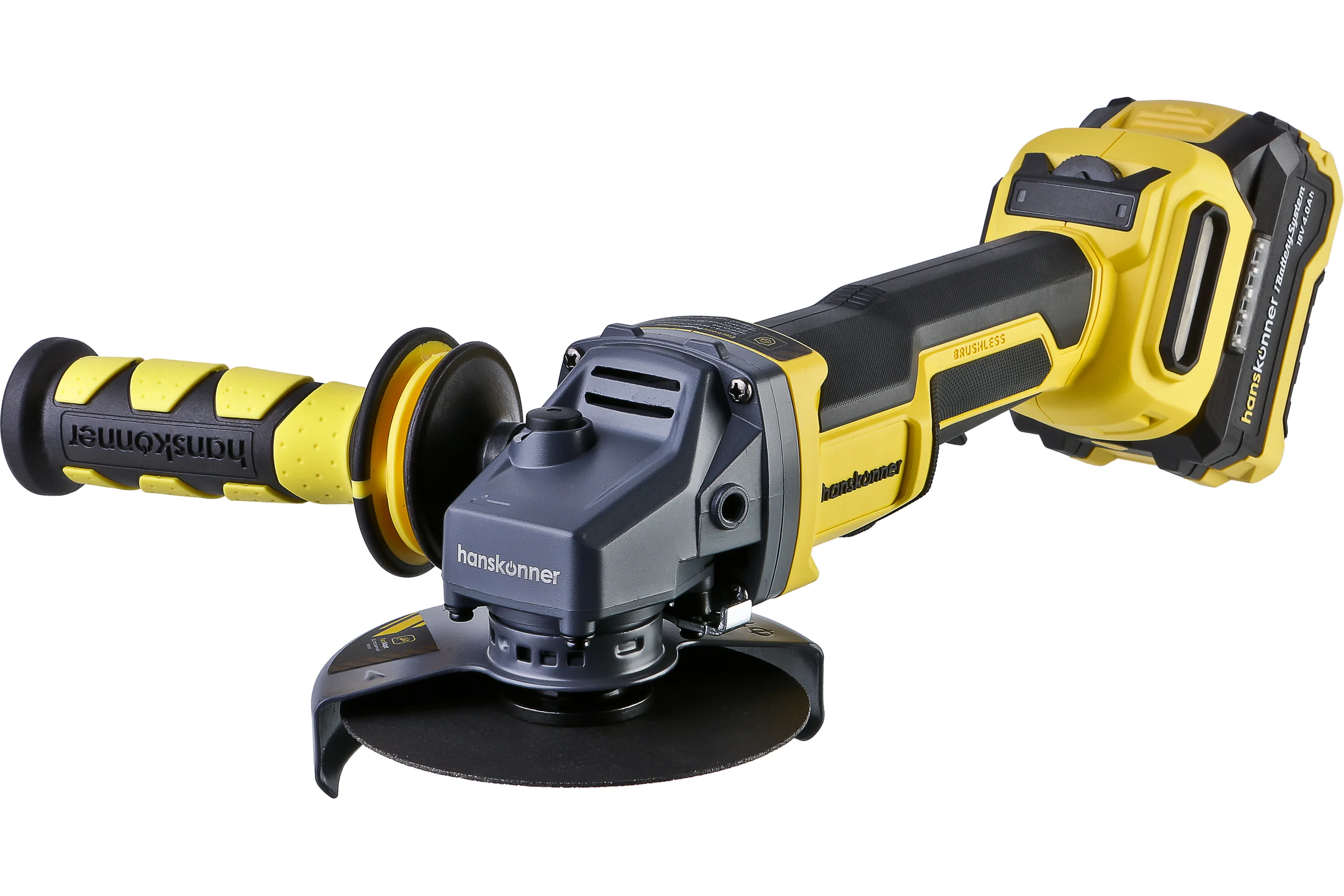 Аккумуляторная УШМ Hanskonner б/щ , 18 В, 1BatterySystem, 125мм, 1x4Ач HAG1812BLE