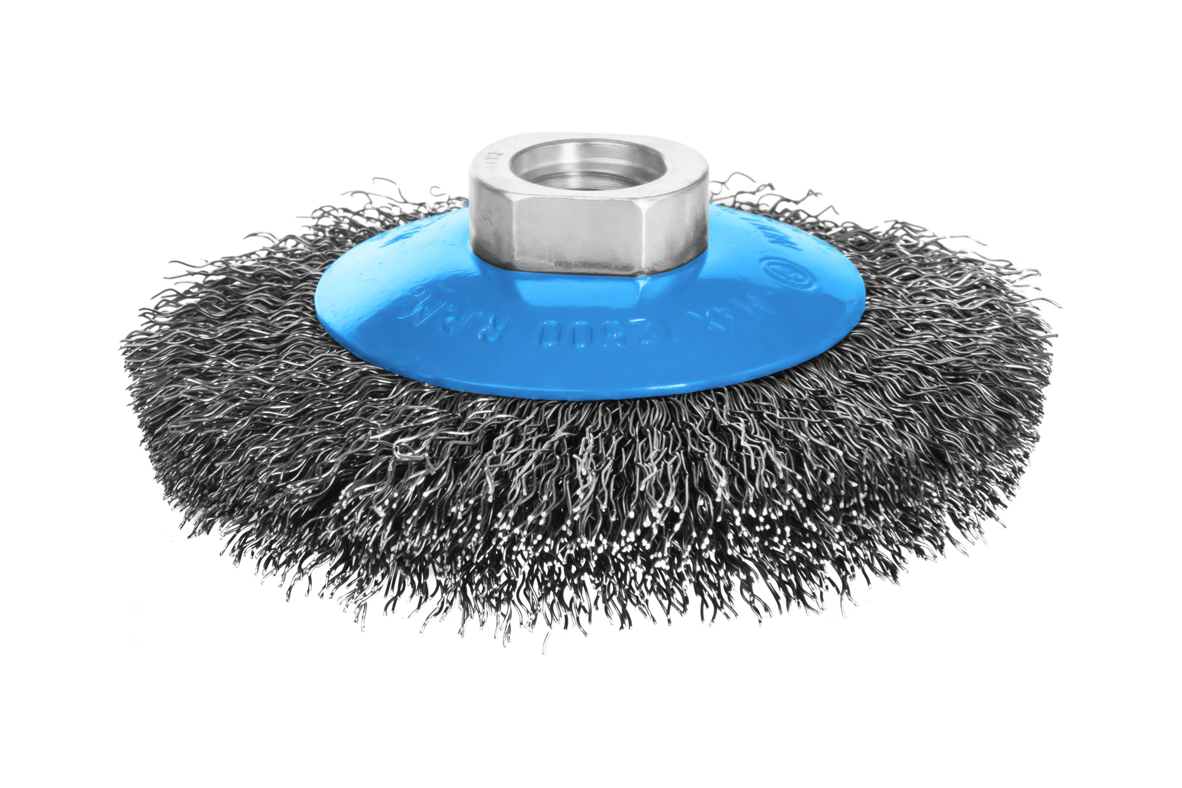 Щетка коническая, гофрированная, для УШМ BLUESHARK № 1057  D125 мм М14*2 RPM 12500 S 0,3 51057