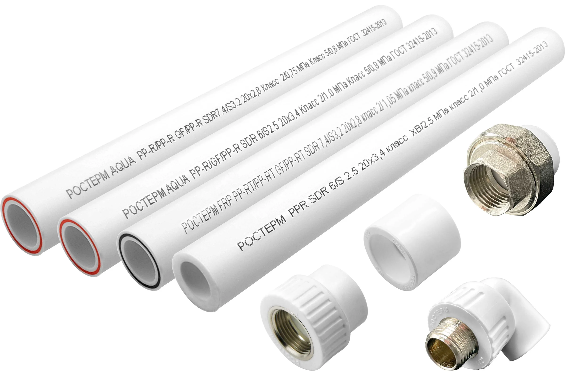 Армированная алюминием труба РОСТерм Aqua SDR6 32ммх5,4мм 2 м., белая AQAl6-32