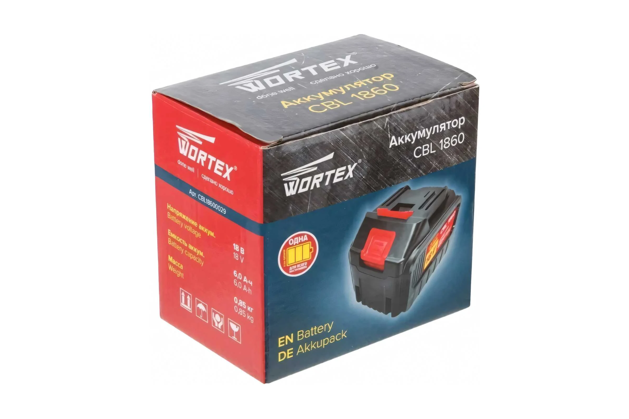 Аккумулятор CBL 1860 ALL1 18 В, 6 Ач, Li-Ion WORTEX CBL18600029