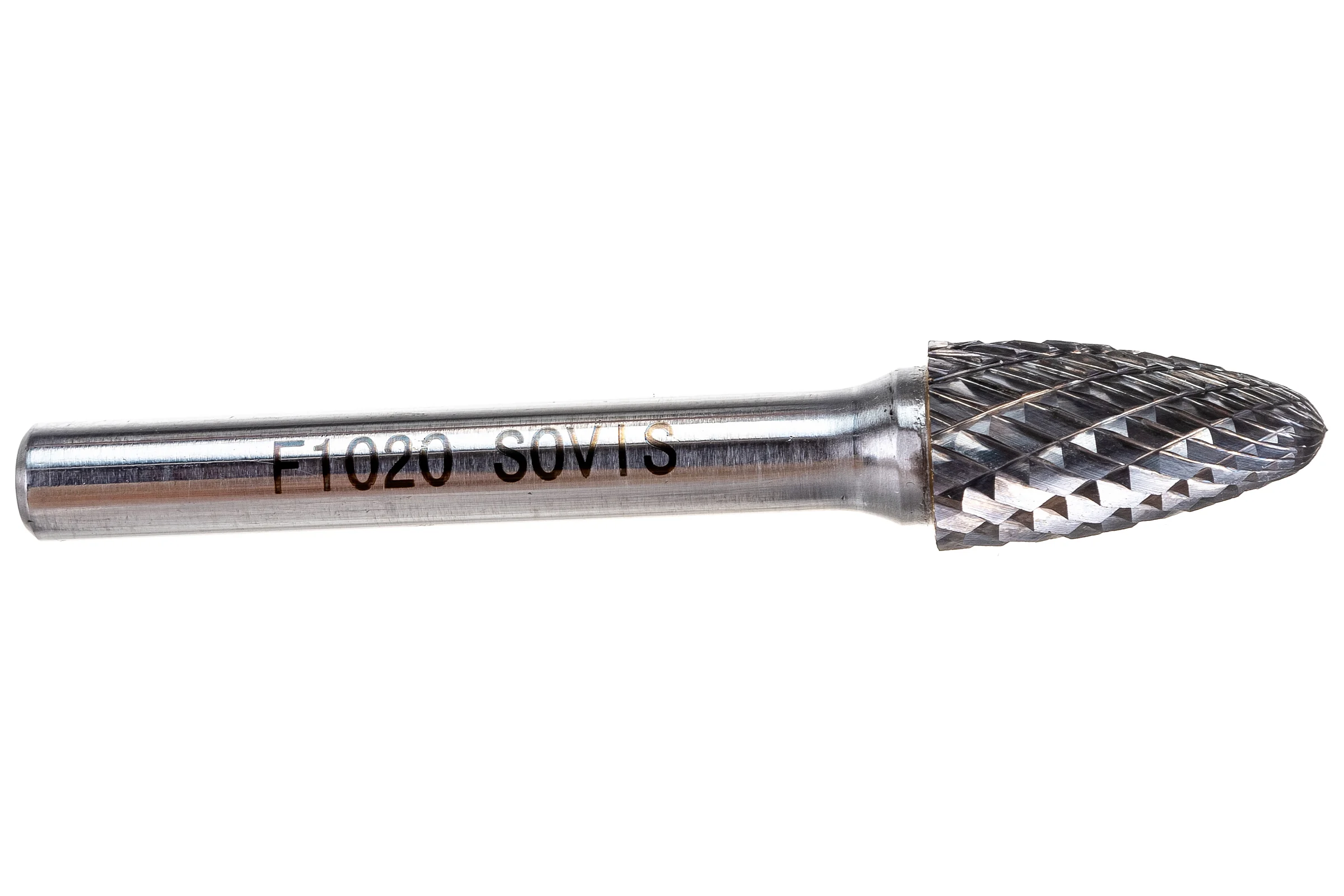 Бор-фреза твердосплавная гиперболическая со сферическим торцем F1020 10 мм, хв-к 6 мм SOVIS 15629