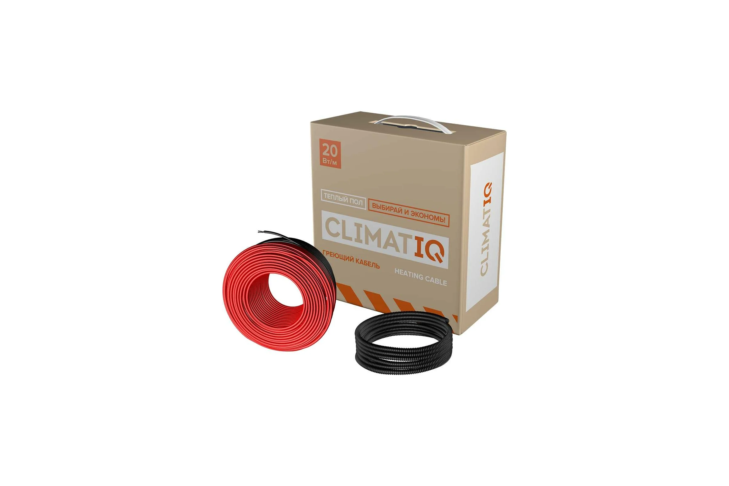 Греющий кабель IQWATT CLIMATIQ CABLE для установки в слой цементно-песчаной стяжки для любого керамического покрытия толщиной не более 10 мм, 1600 Вт - 80 м - 10.7 м.кв 206310