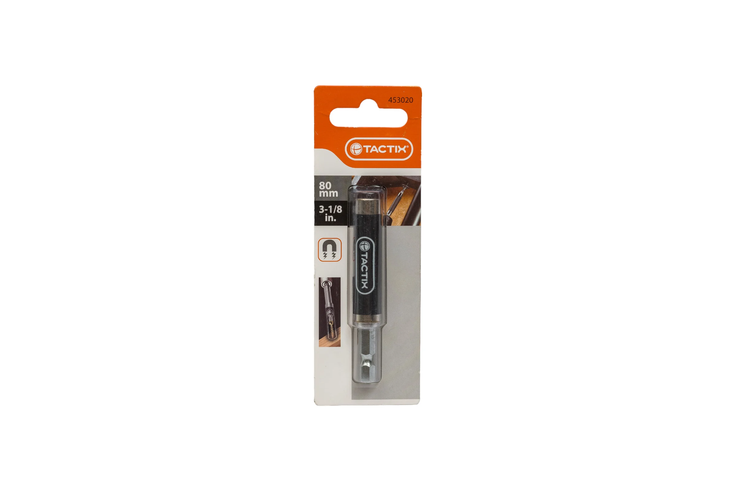 Адаптер для бит 1/4", 80 мм TACTIX 453020