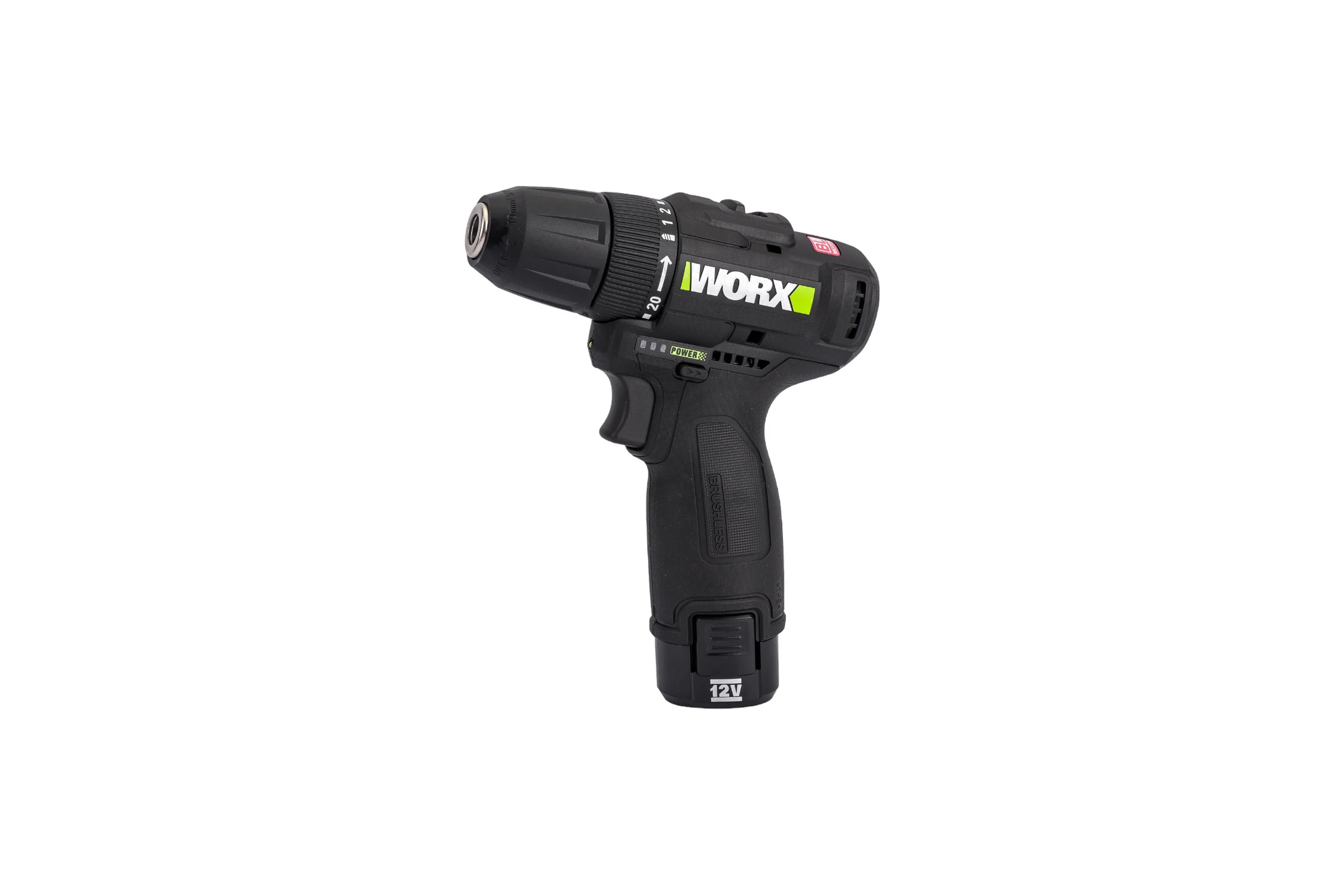 Аккумуляторная дрель-шуруповерт WORX Professional 12В, 38Нм, 2Ач х2 + 1,5 А WE210.2