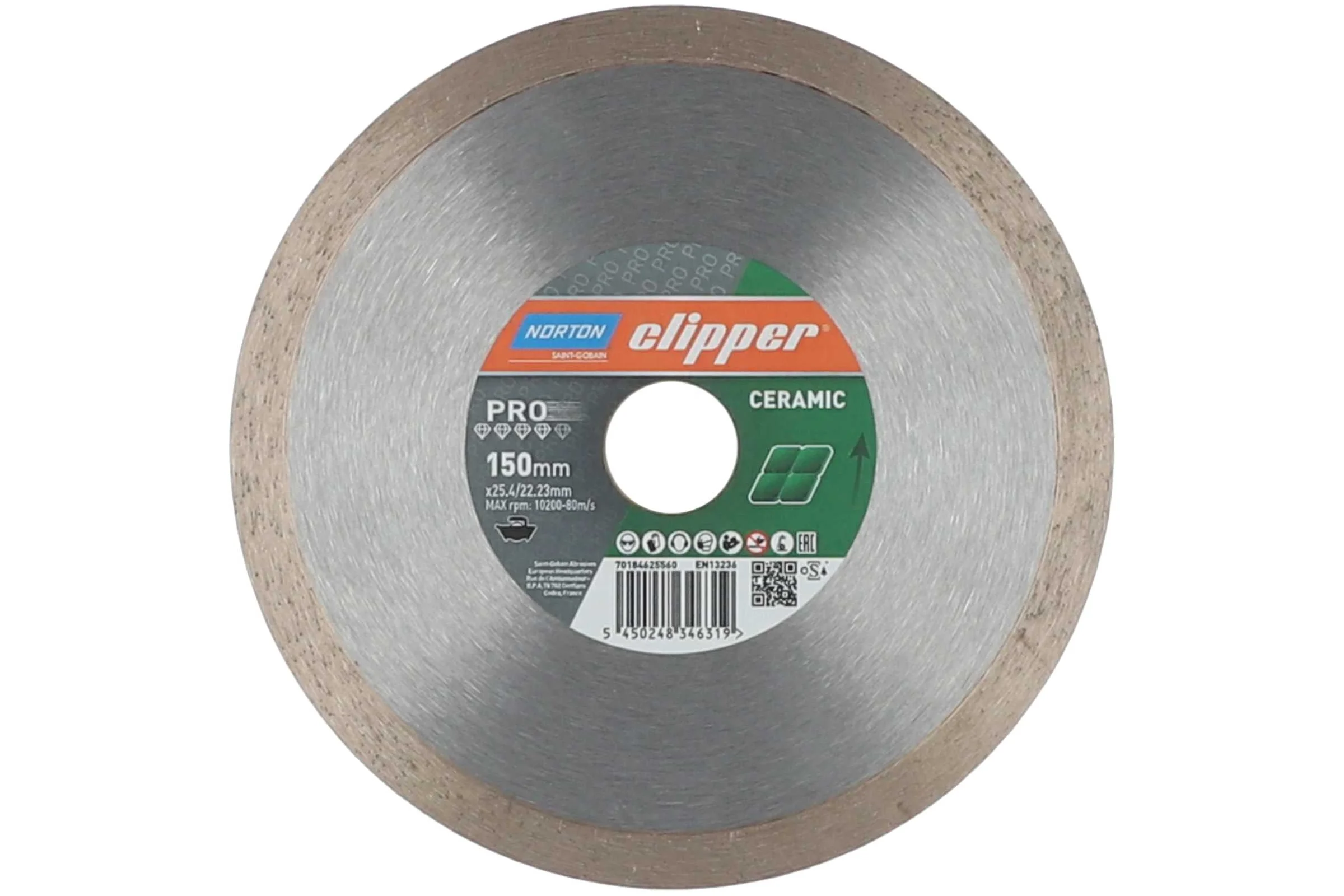 Алмазный диск для резки керамики md120c 150x25.4/22.23 мм про NORTON 70184625560