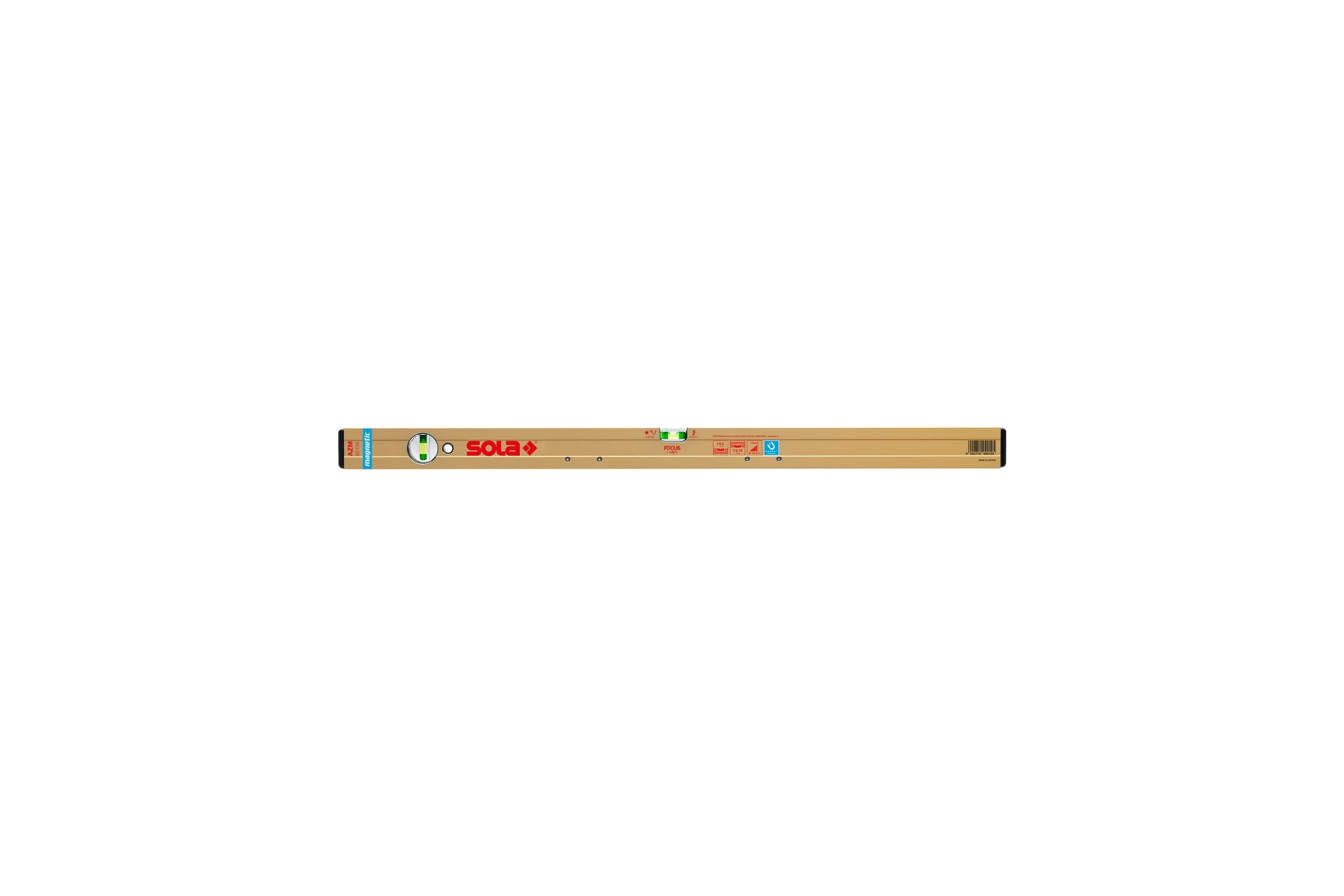 Магнитный уровень SOLA AZM 100 NEW, L=100 см, 2 глазка 01821301